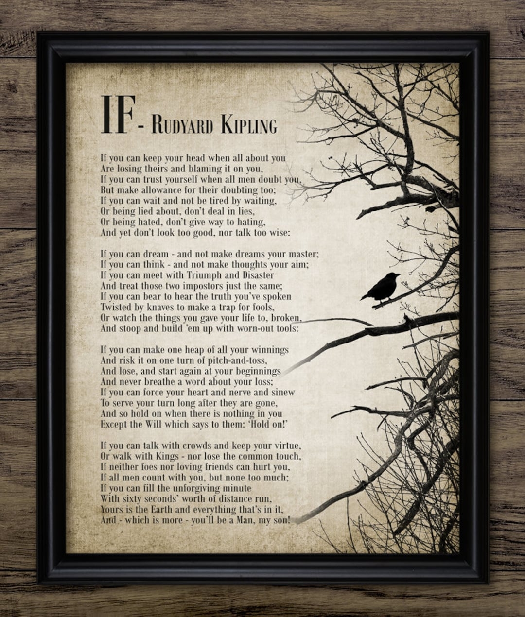 If Poem Rudyard Kipling Printable If Poem Famous Poem Printable Poem Living Room Art Victorian Wall Art 3659 INSTANT DOWNLOAD Etsy