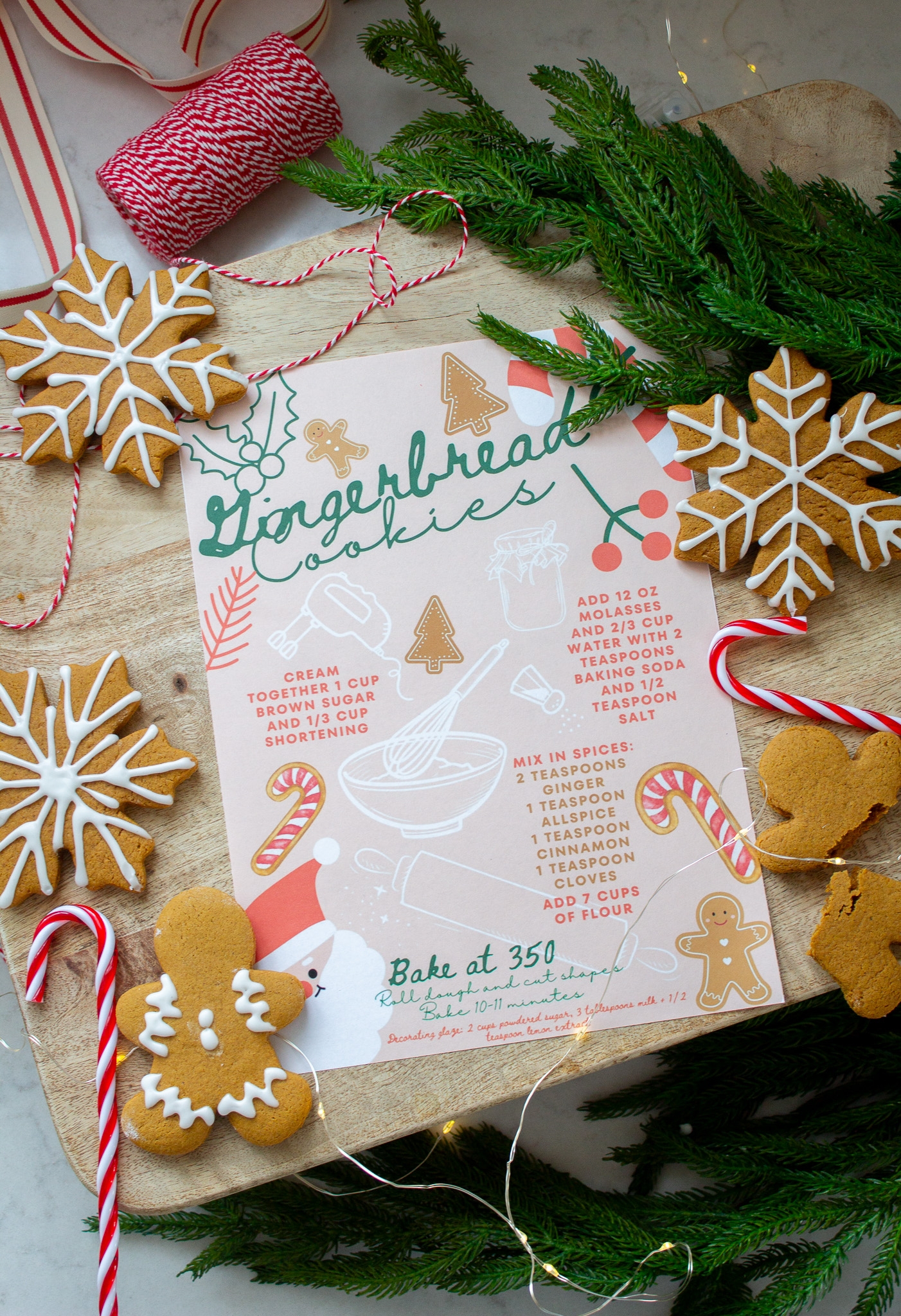 Illustrated Gingerbread Recipe Printable Handmade Farmhouse