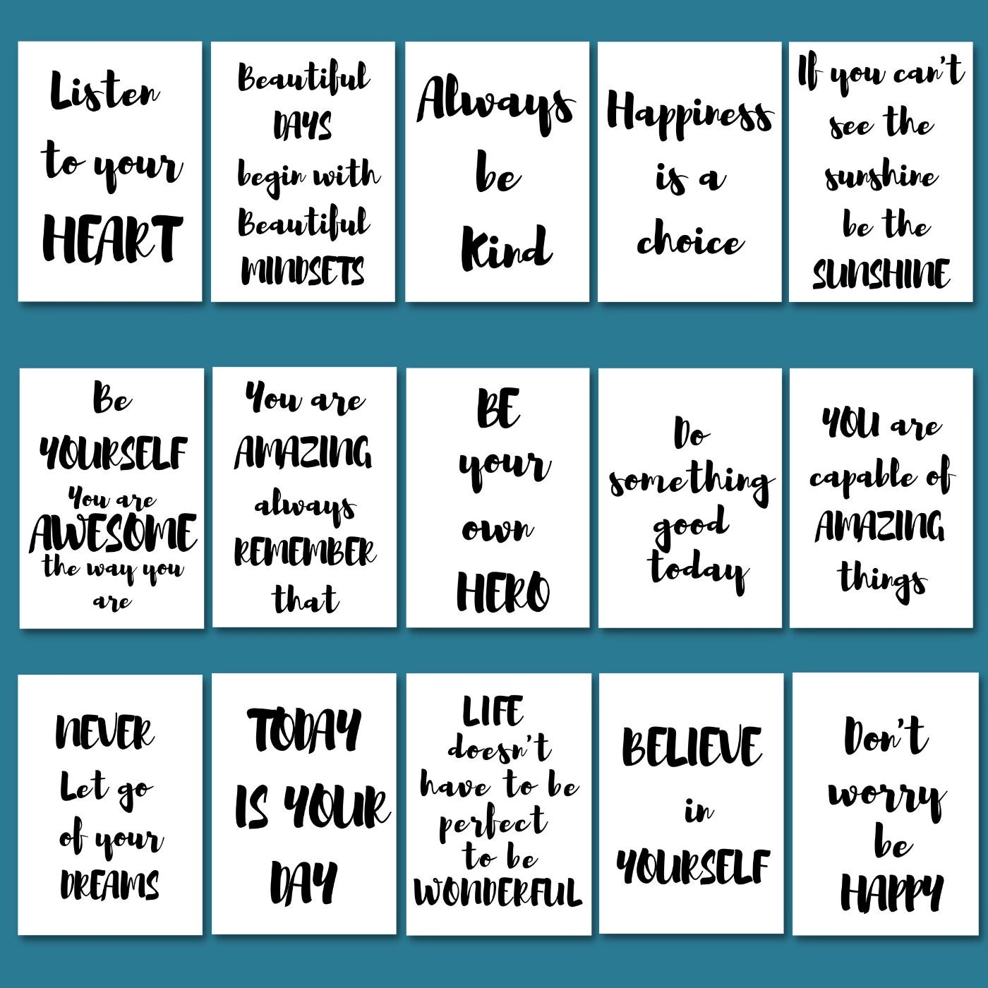Inspiring Quotes Bundle Of 15 Pieces Printable Motivational 