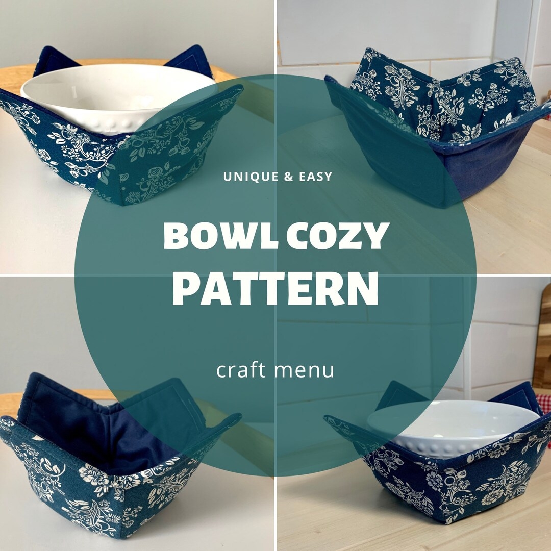 Instant DOWNLOAD PRINTABLE PDF File Bowl Cozy Detailed Instructions Pattern Color Pictures soup Bowl Cozies Soup Bowl Holder Etsy