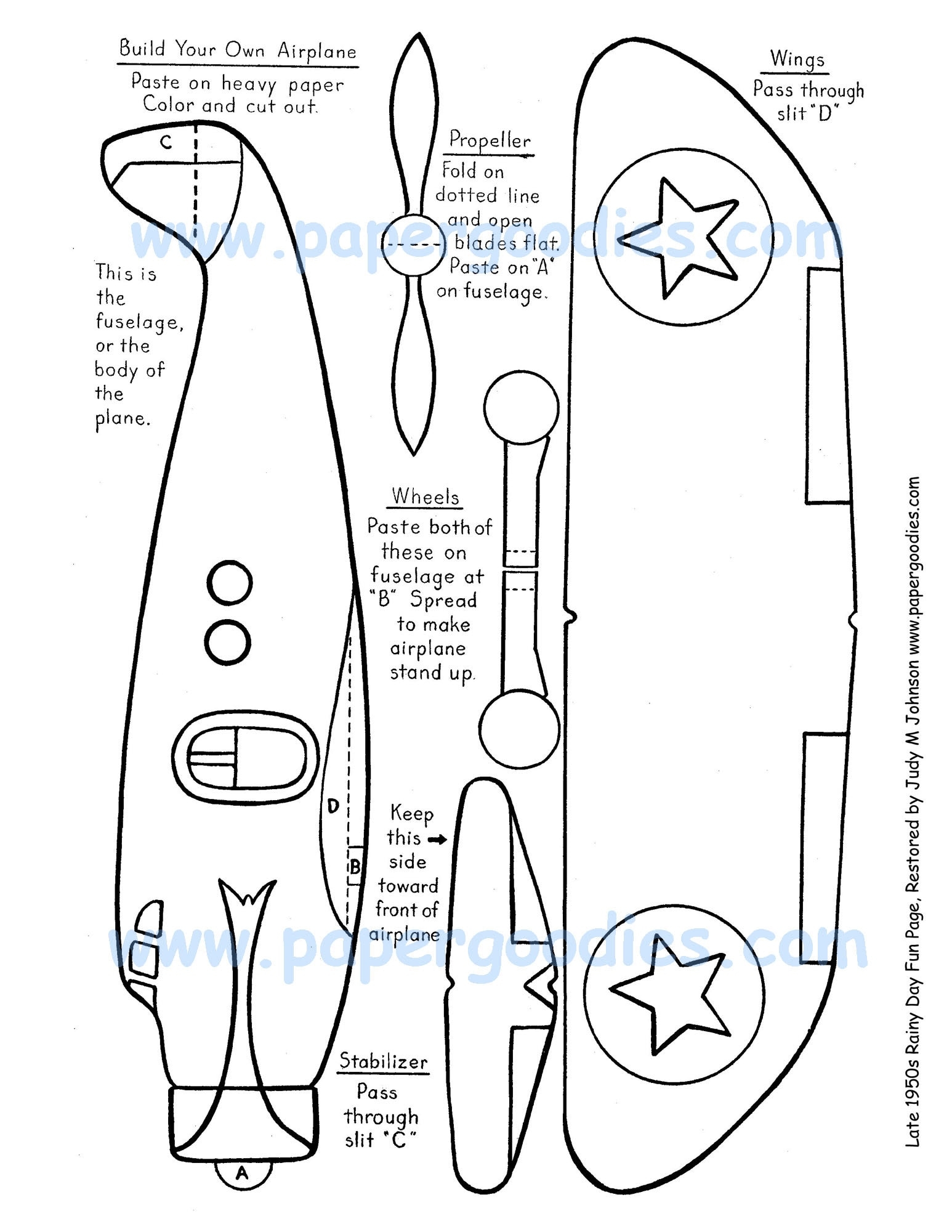 INSTANT PRINTABLE Download 2 Airplanes To Color cut fly Paper Toy Paper Airplane Fun For Kids Collectible Papercraft Party Fun Etsy