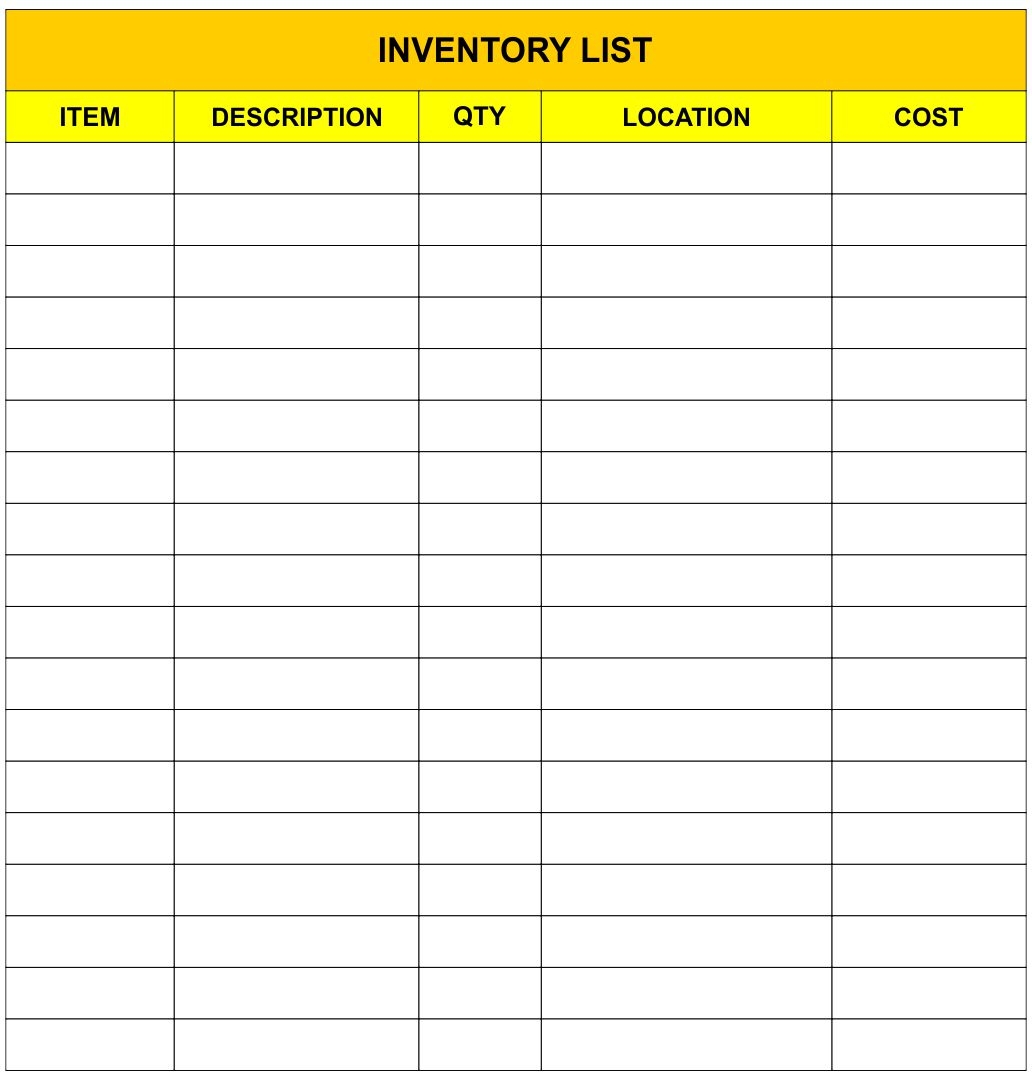 Inventory Log Sheet 10 Free PDF Printables Printablee 