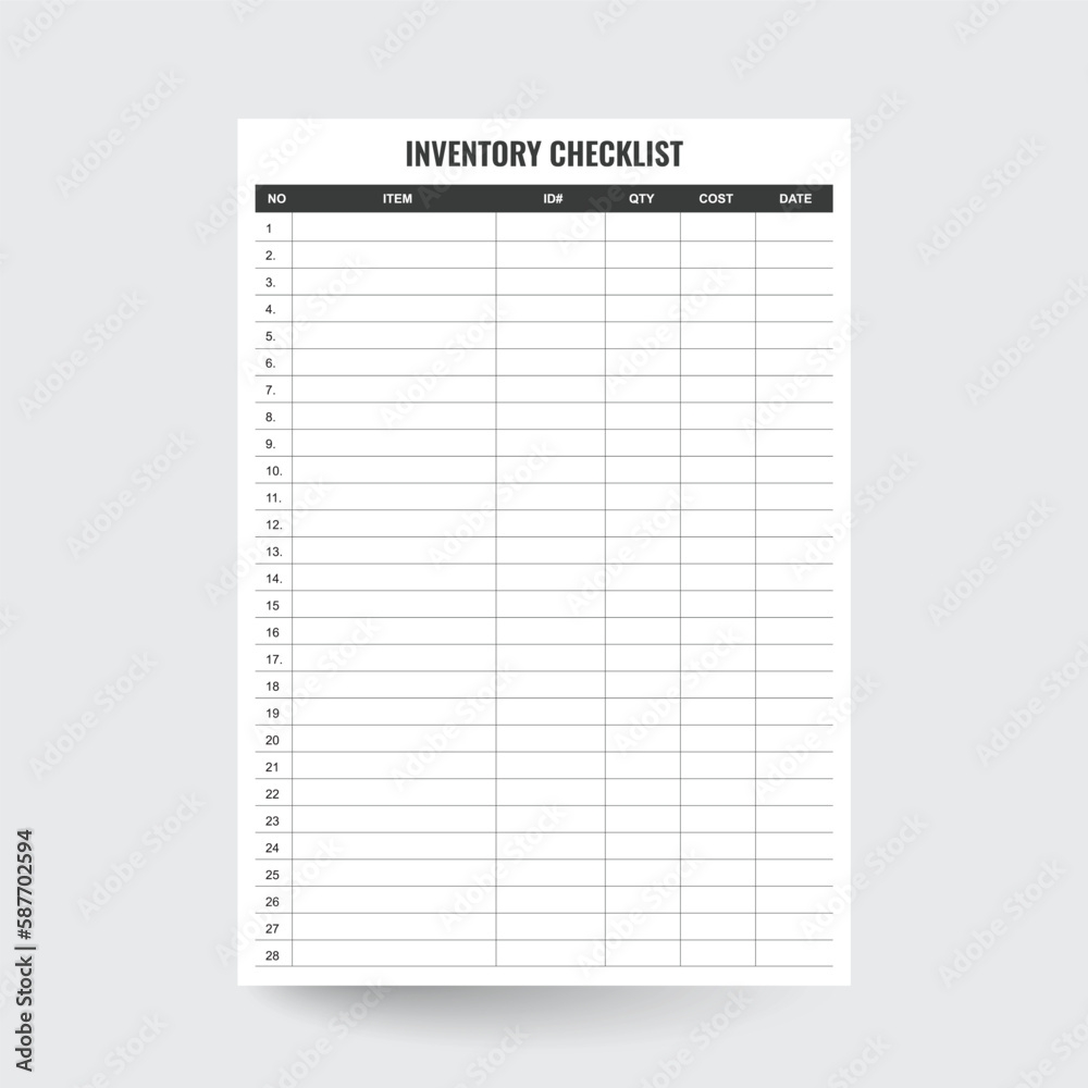 Free Printable Inventory Sheets