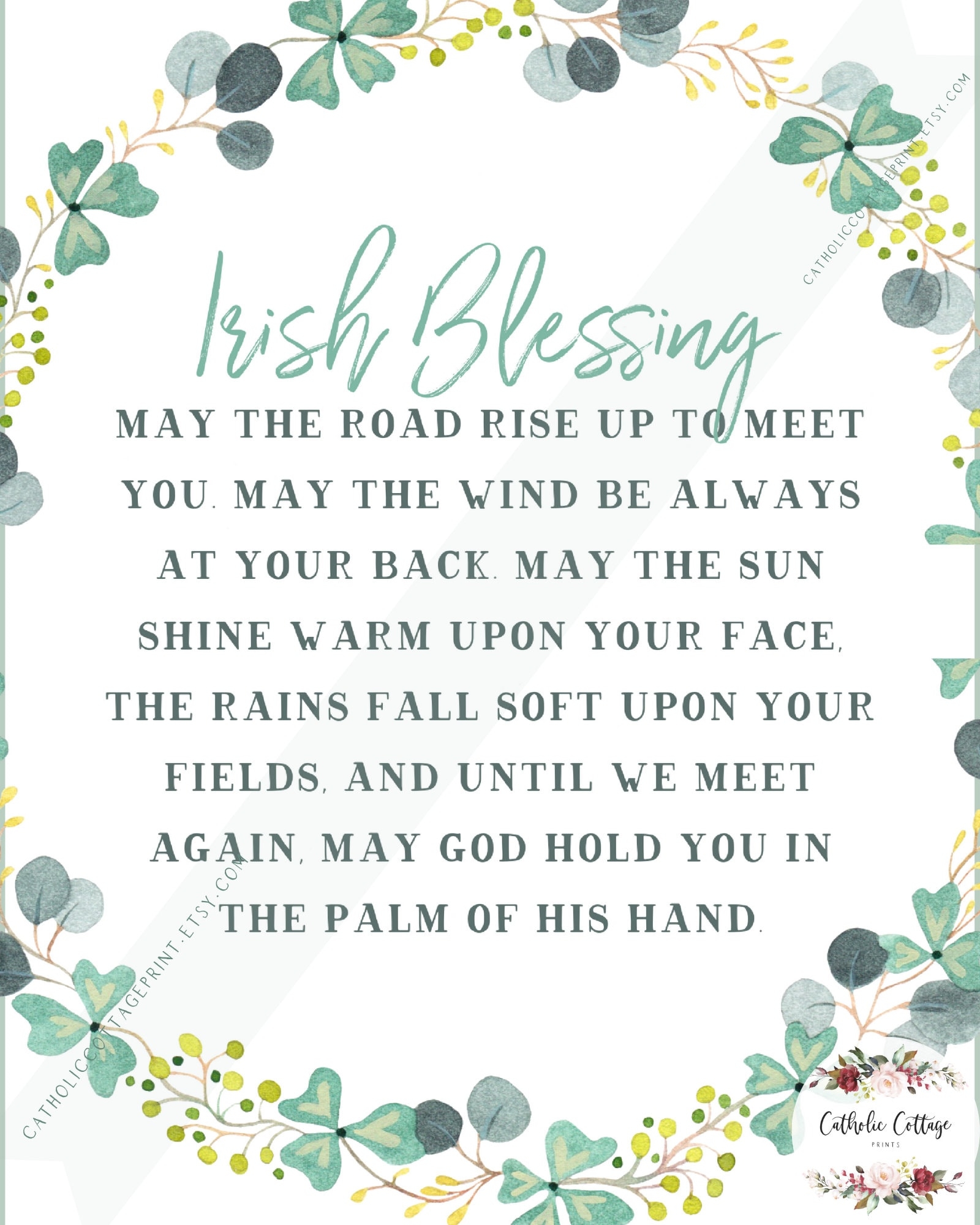 Irish Blessing Printable May The Road Rise Up To Meet You Digital Download