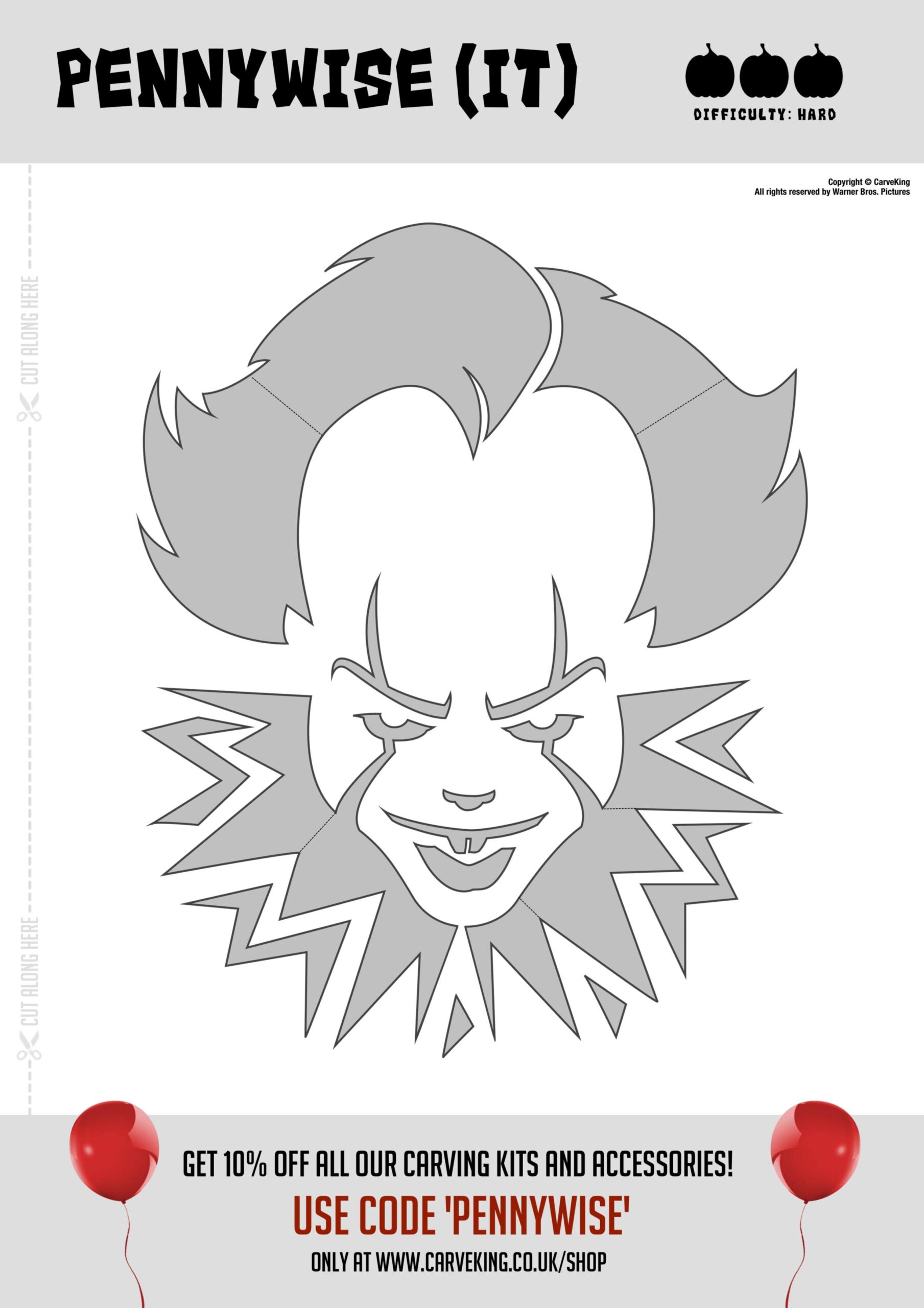 IT Pennywise Free Pumpkin Stencil Pumpkin Pattern Pumpkin Worksheets Library