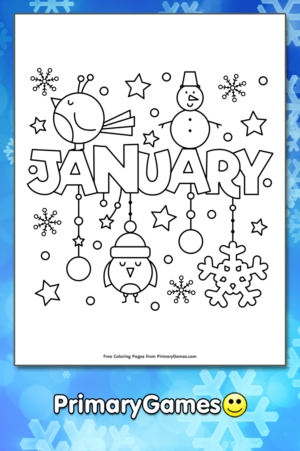 January Coloring Page FREE Printable PDF From PrimaryGames