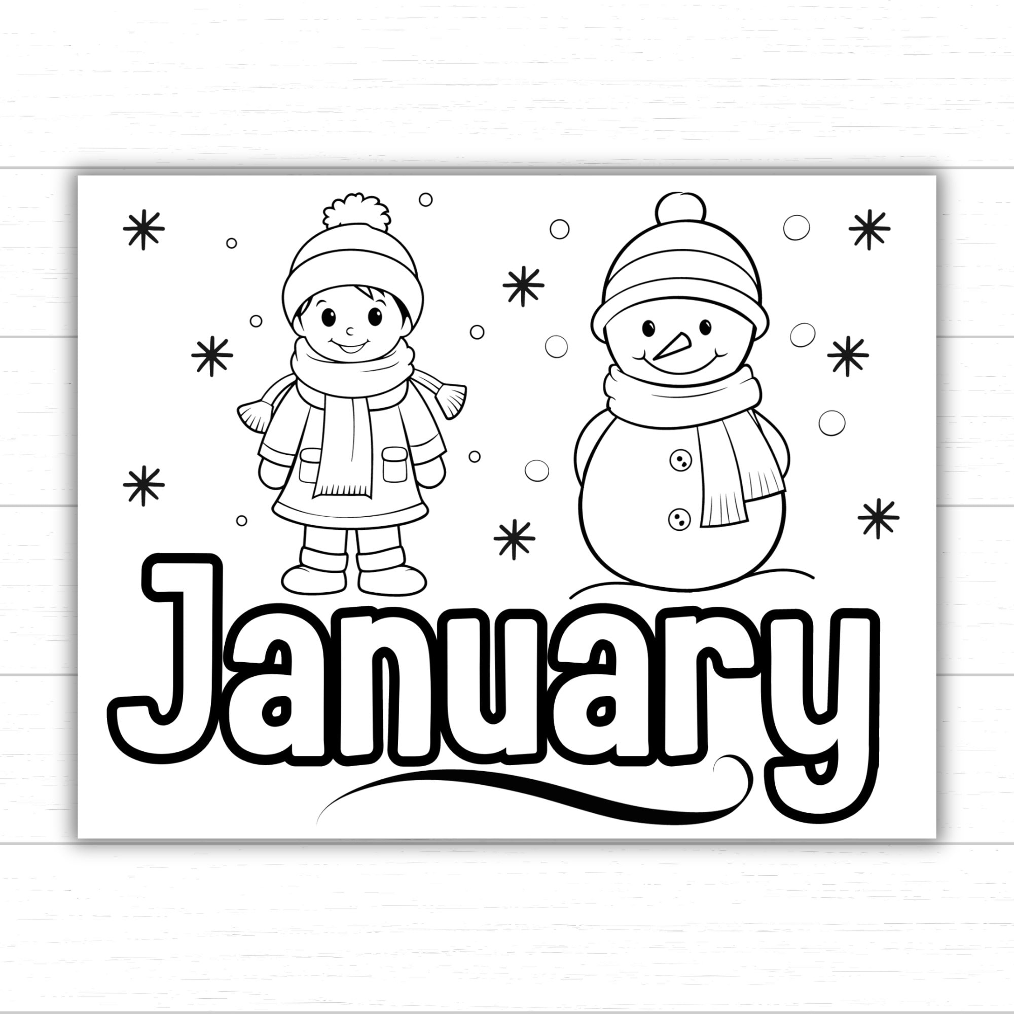 January Coloring Page Month Of January Coloring Page Winter 