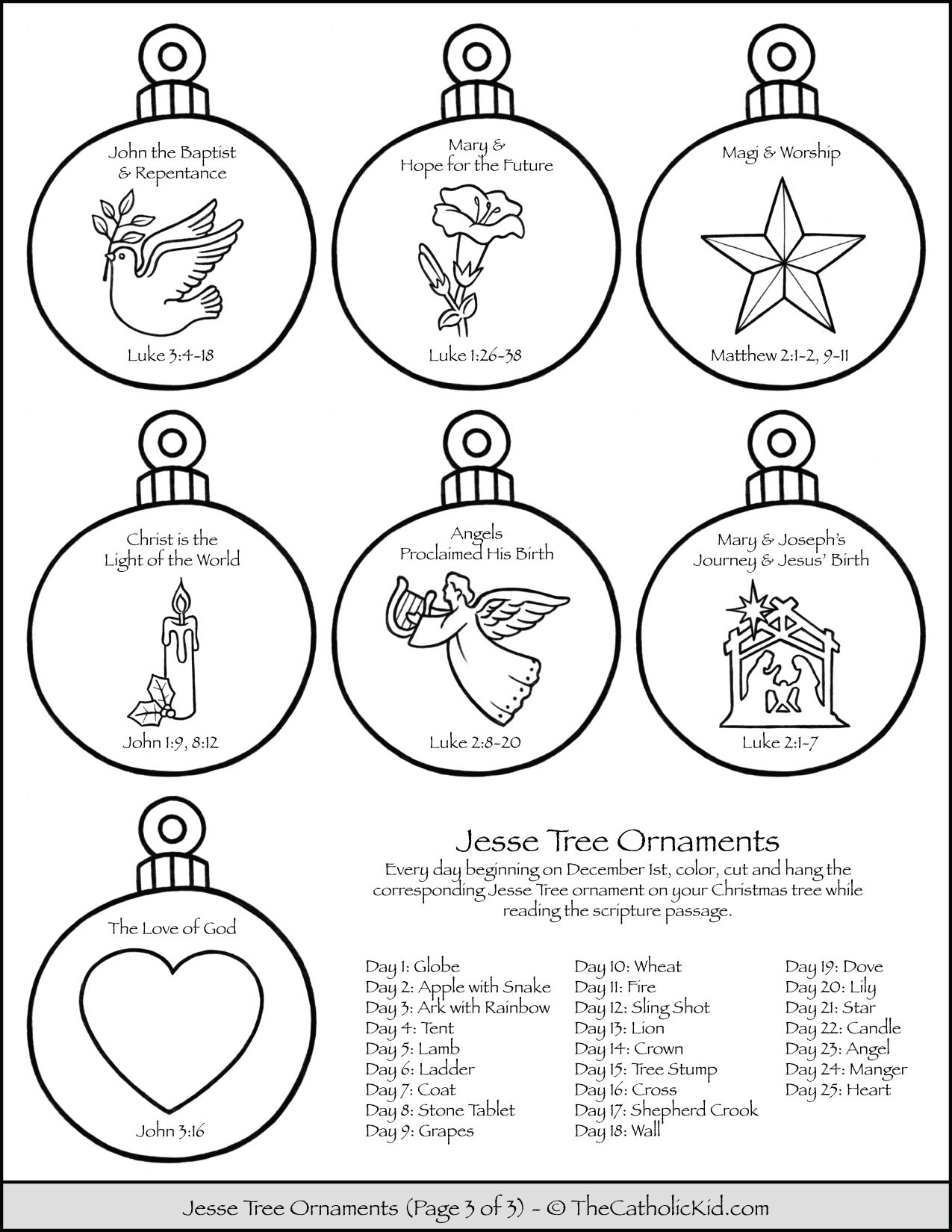 Jesse Tree Ornaments Download Pack
