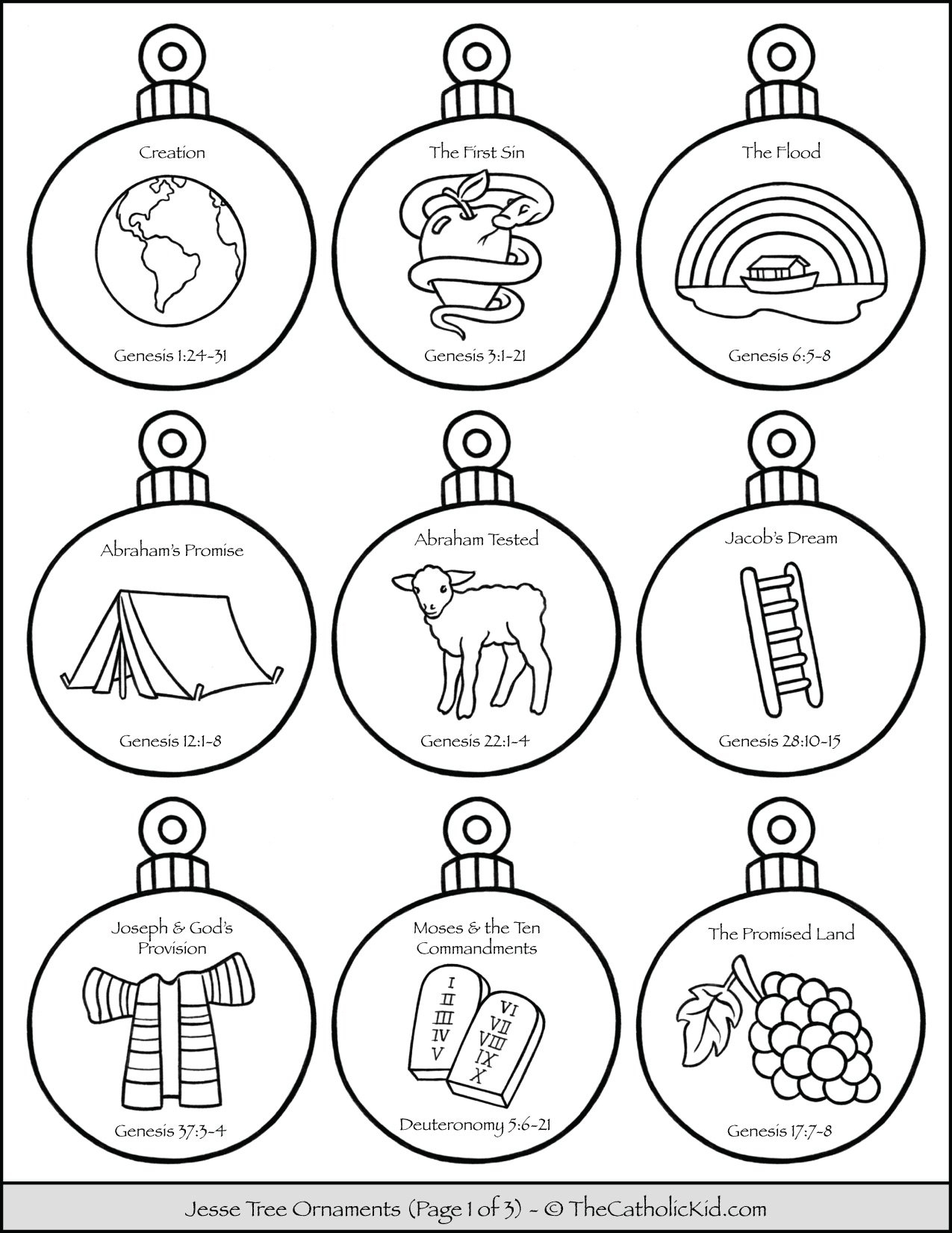 Jesse Tree Ornaments Download Pack TheCatholicKid
