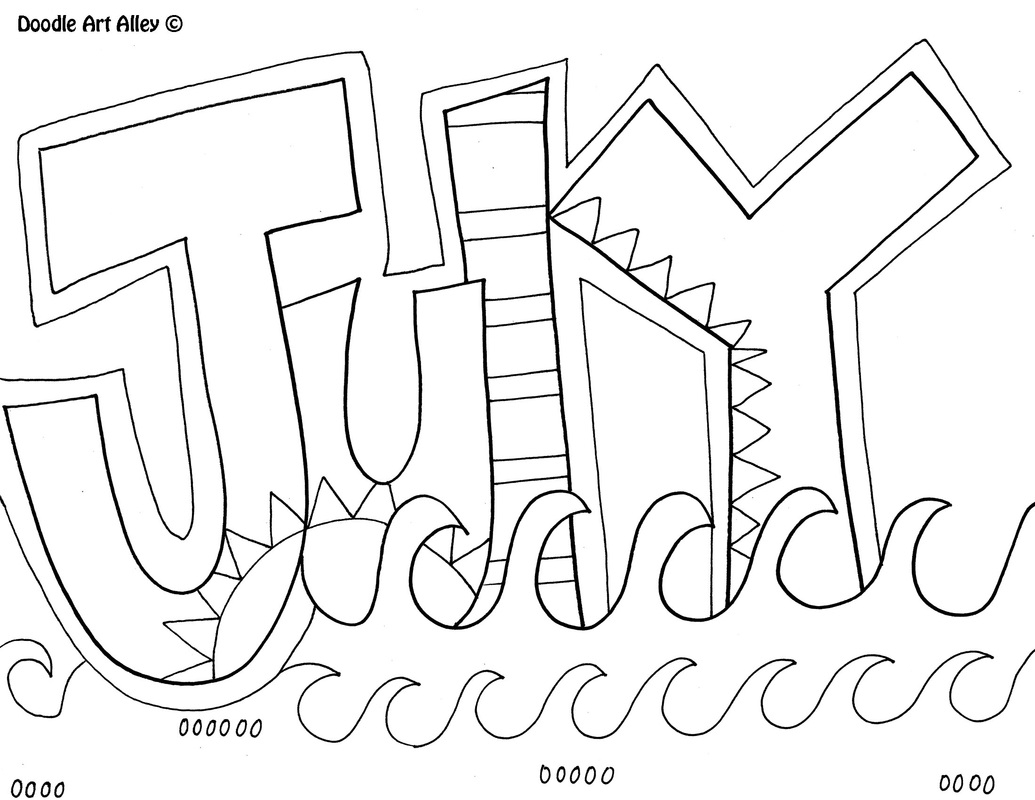July Coloring Pages DOODLE ART ALLEY