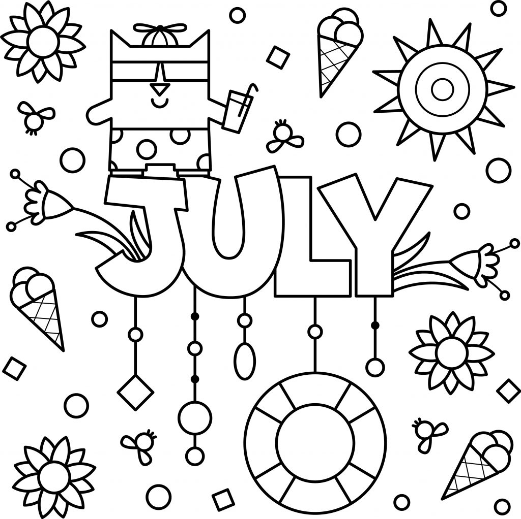 July Colouring Page Printable Thrifty Mommas Tips