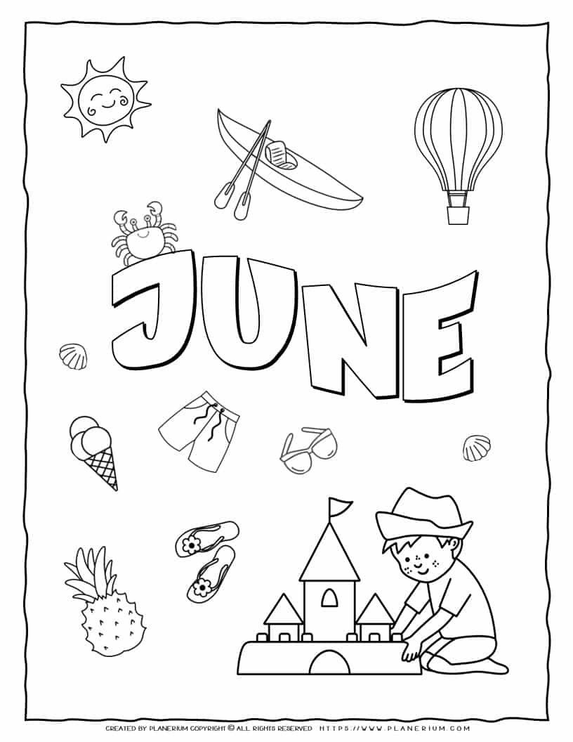 June Coloring Page Planerium