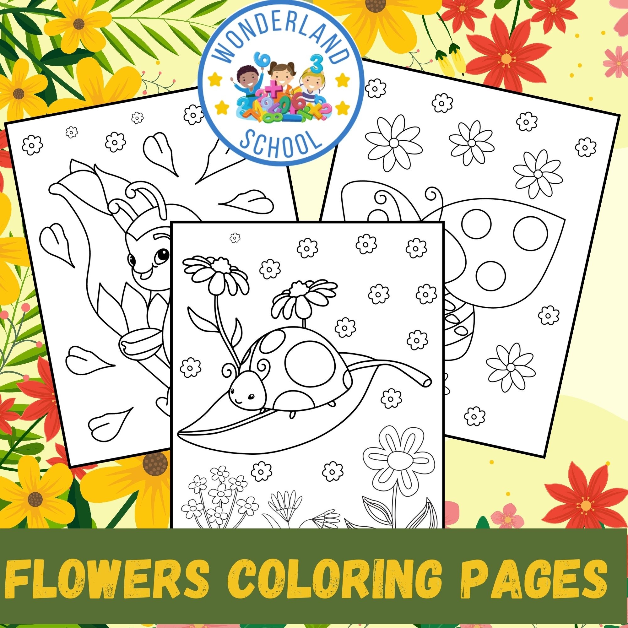 Kawaii Ladybugs Coloring Pages Set Spring Animal Coloring Sheets 