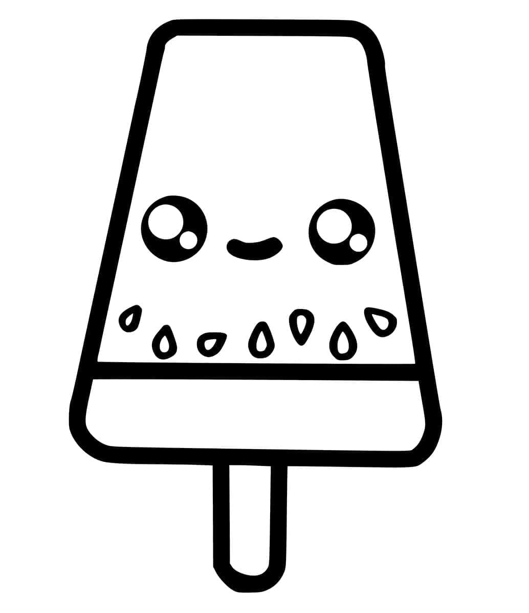 Kawaii Melon Popsicle Coloring Page Download Print Or Color Online For Free