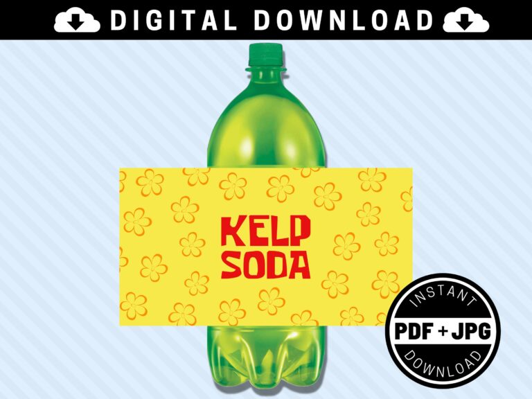 Kelp Soda 2 Litre Printable Bottle Labels INSTANT DOWNLOAD 2L Under The Sea Luau Party Supplies Etsy