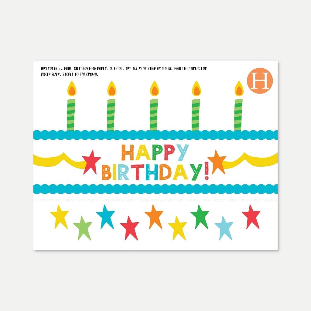 Kids Birthday Crown Template Printable Birthday Headband 