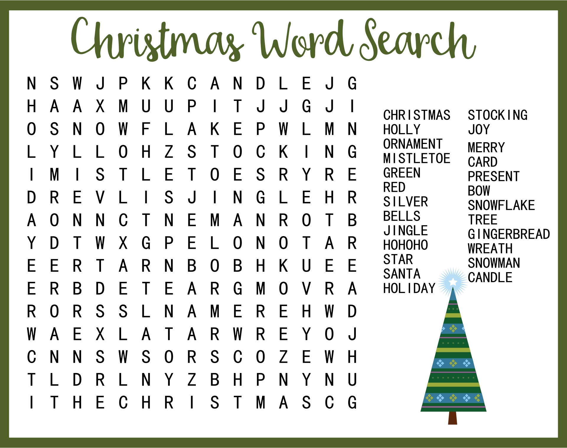 Kids Christmas Word Search 15 Free PDF Printables Printablee Worksheets Library