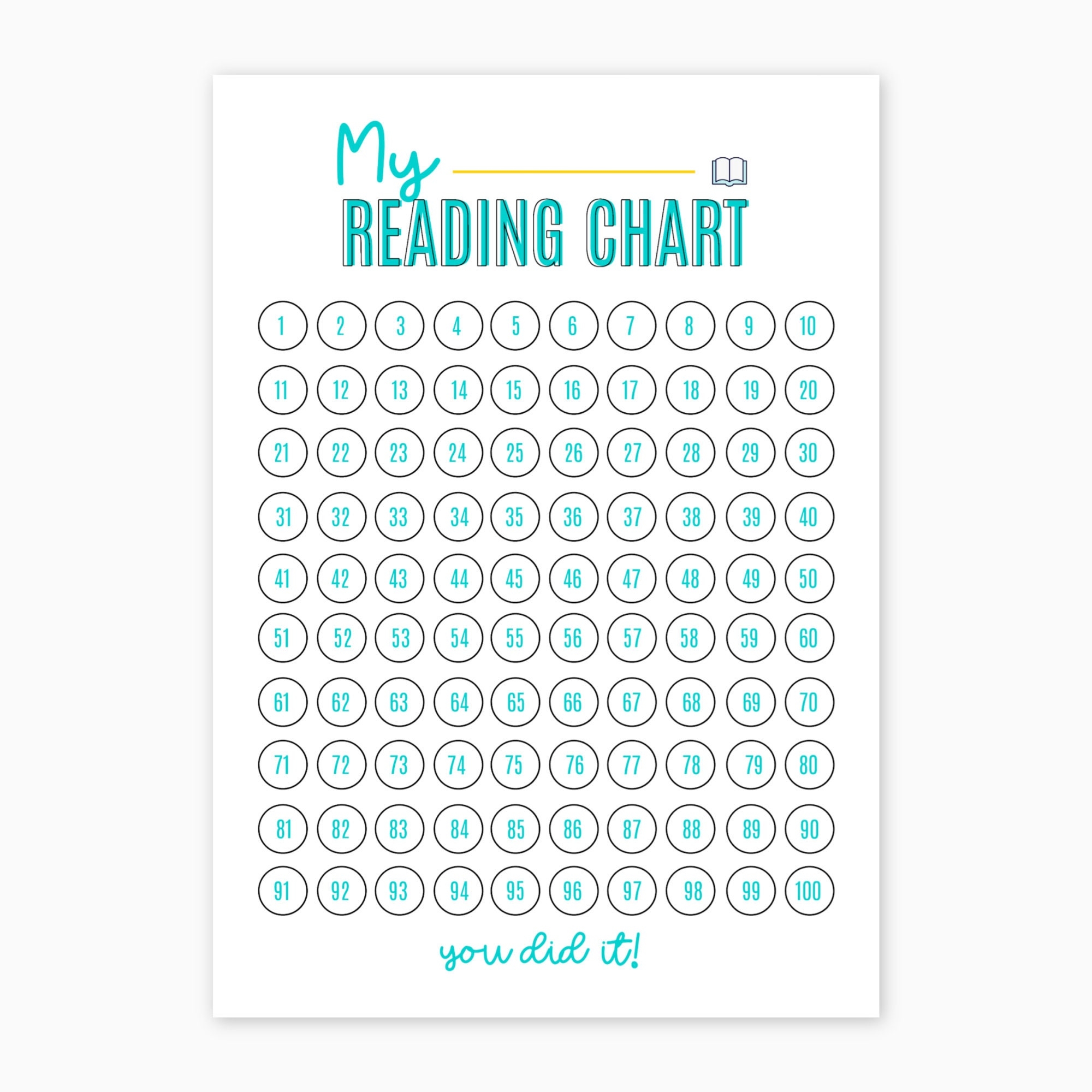 Kids Printable Reading Chart Reading Reward Chart Homeschool Reading Chart Book Reward Chart Reading Progress Chart Download