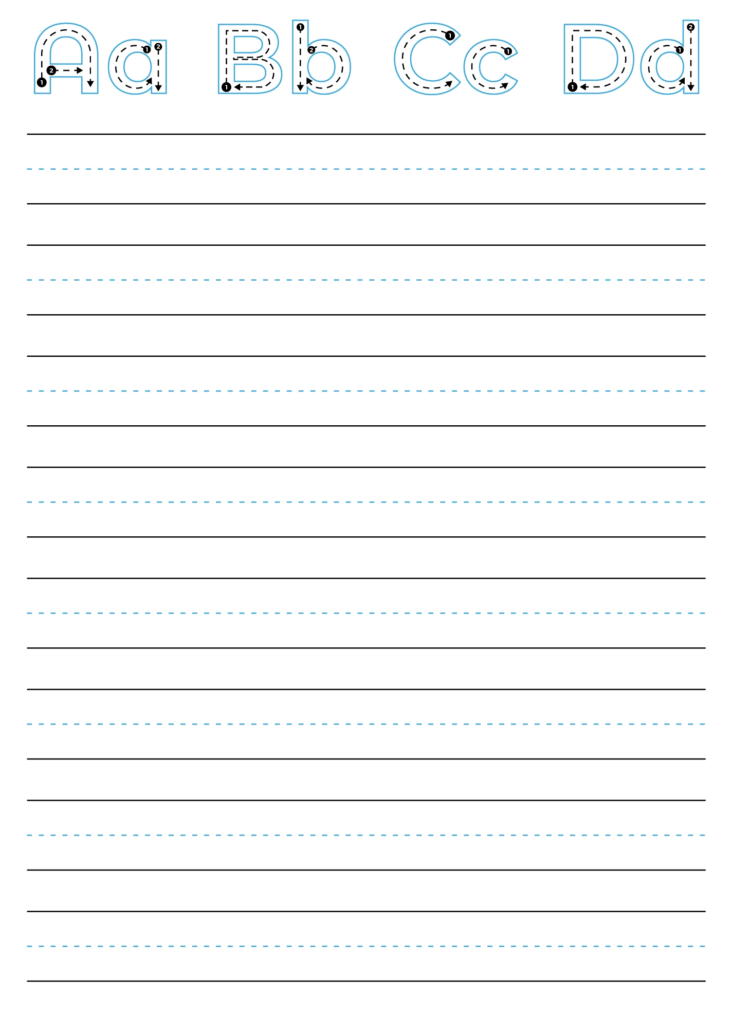 Kindergarten Lined Paper Free Google Docs Template Gdoc io Worksheets Library
