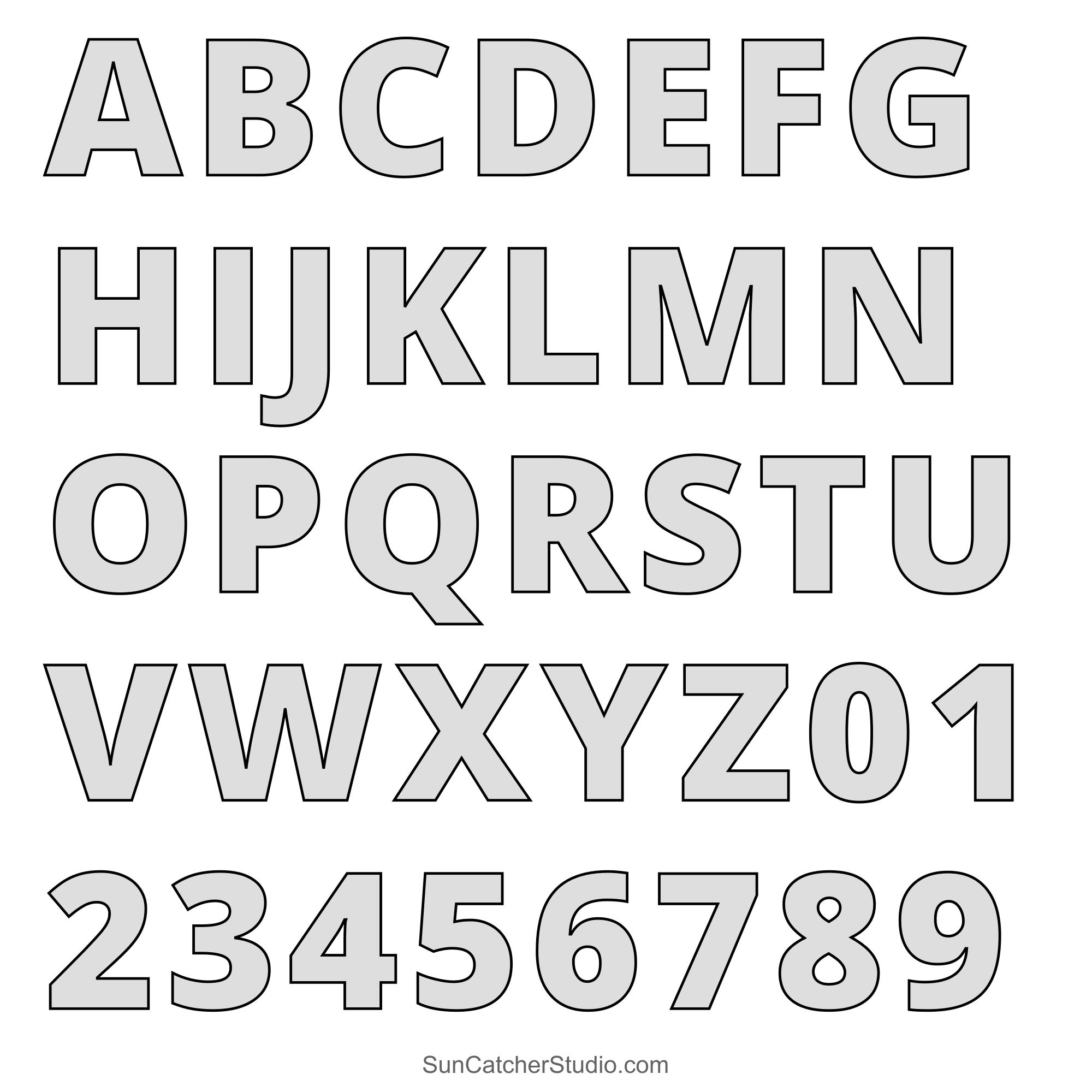 Large Letter Stencils Printable Alphabet Lettering Font Free 