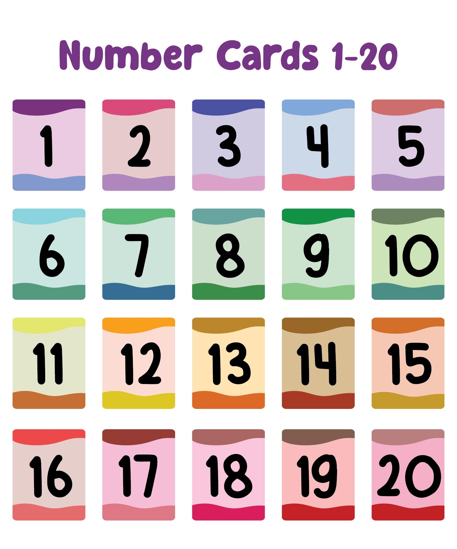 Large Number Cards 1 20 10 Free PDF Printables Printablee Worksheets Library