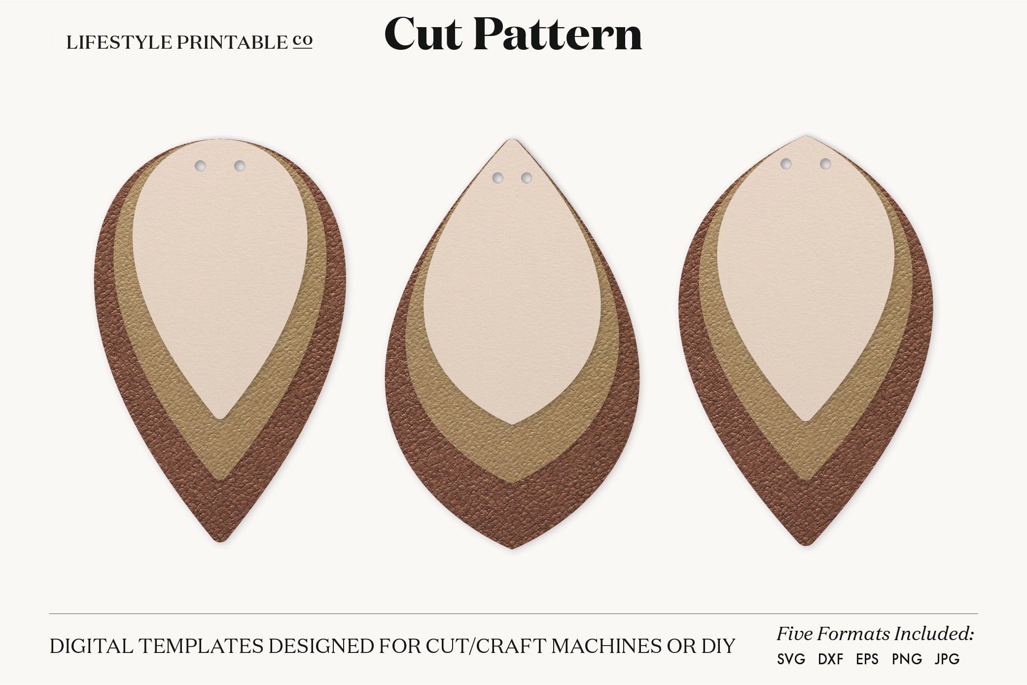 Leaf Earring SVG Faux Leather Earring Templates 561601 