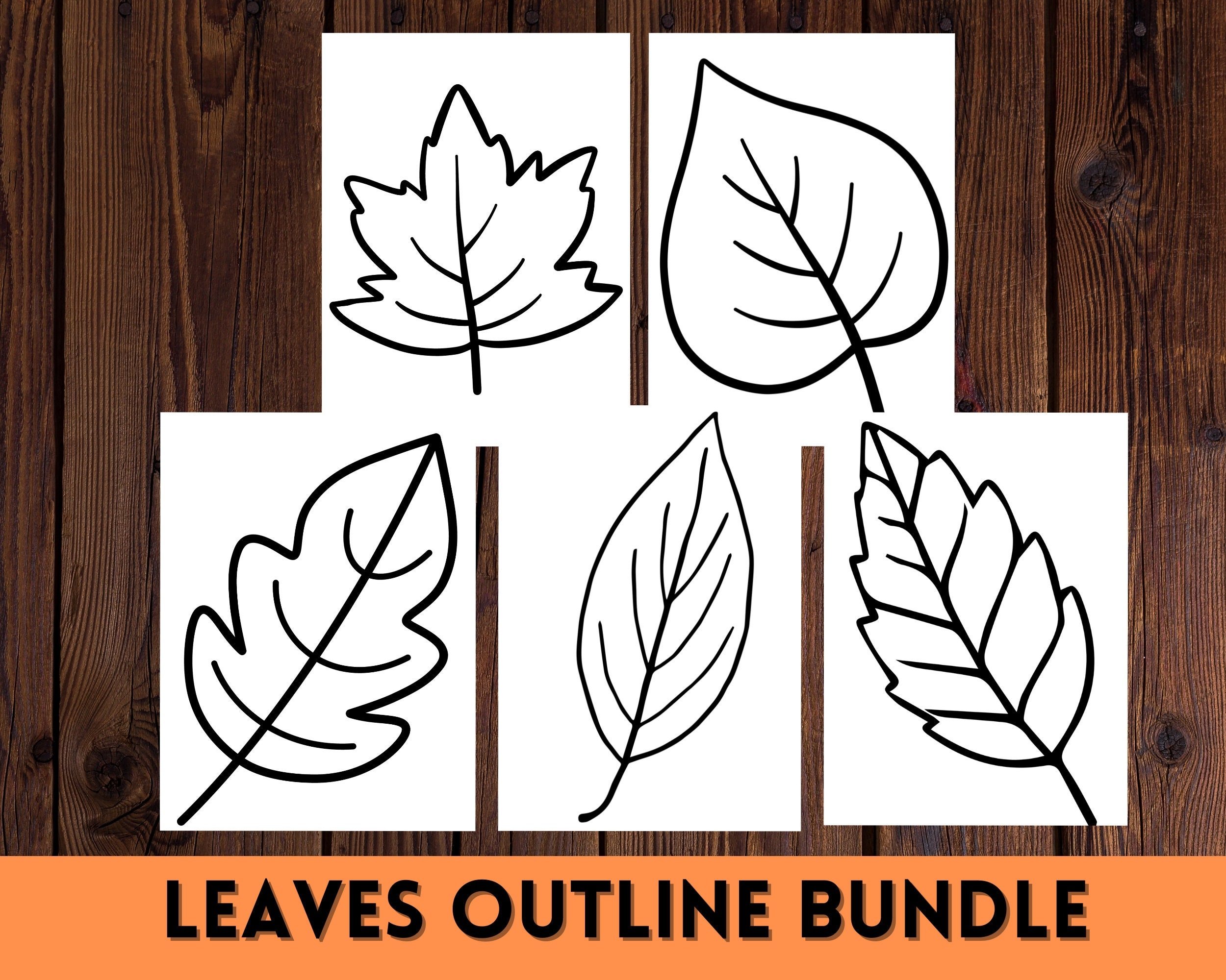 Leaves Outline Bundle PDF Printable Autumn Leaf Designs DIY Fall Crafts Autumn Crafting Collection Printable Leaf Template Png Etsy