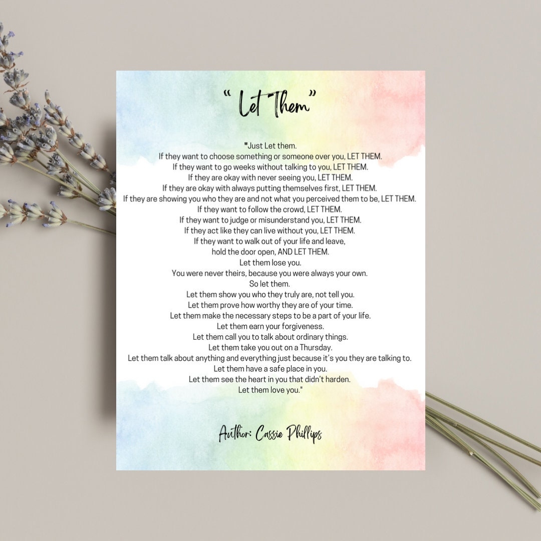 Let Them Poem 8 5x11 DIGITAL Print Etsy