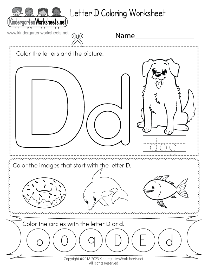 Letter D Coloring Worksheet Free Printable Digital U0026 PDF