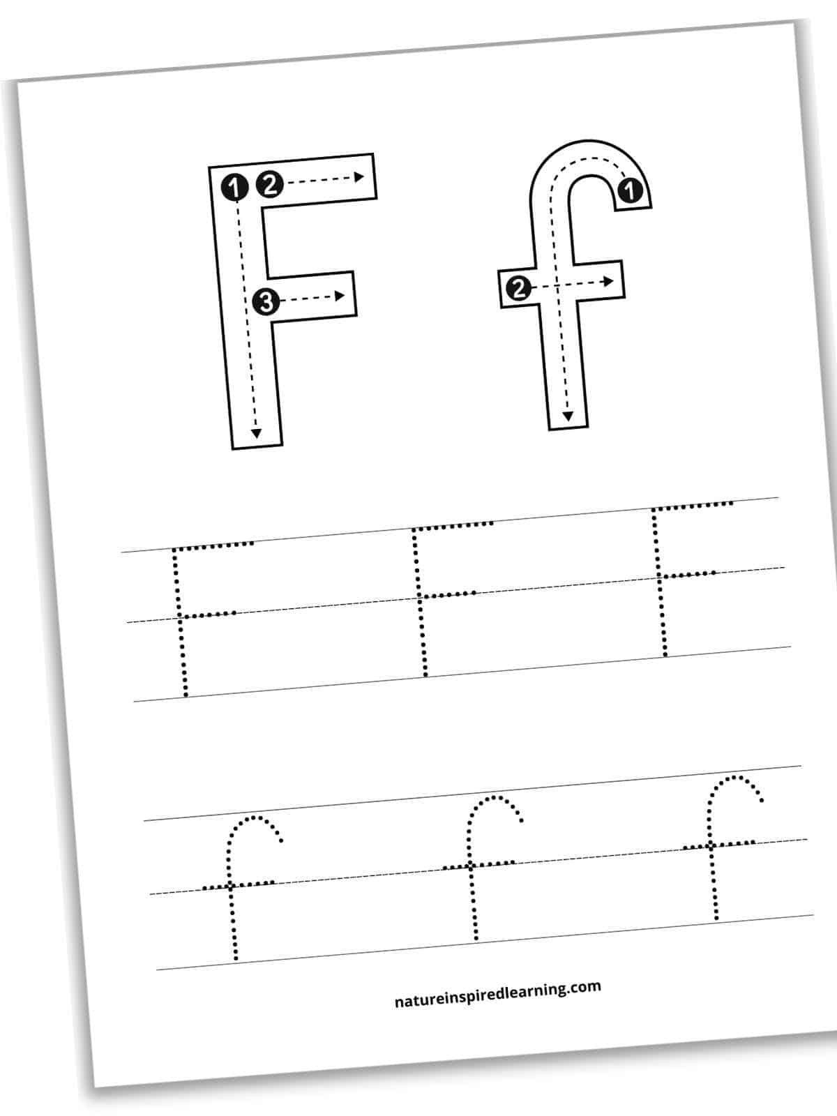 Letter F Tracing Worksheets Free Nature Inspired Learning