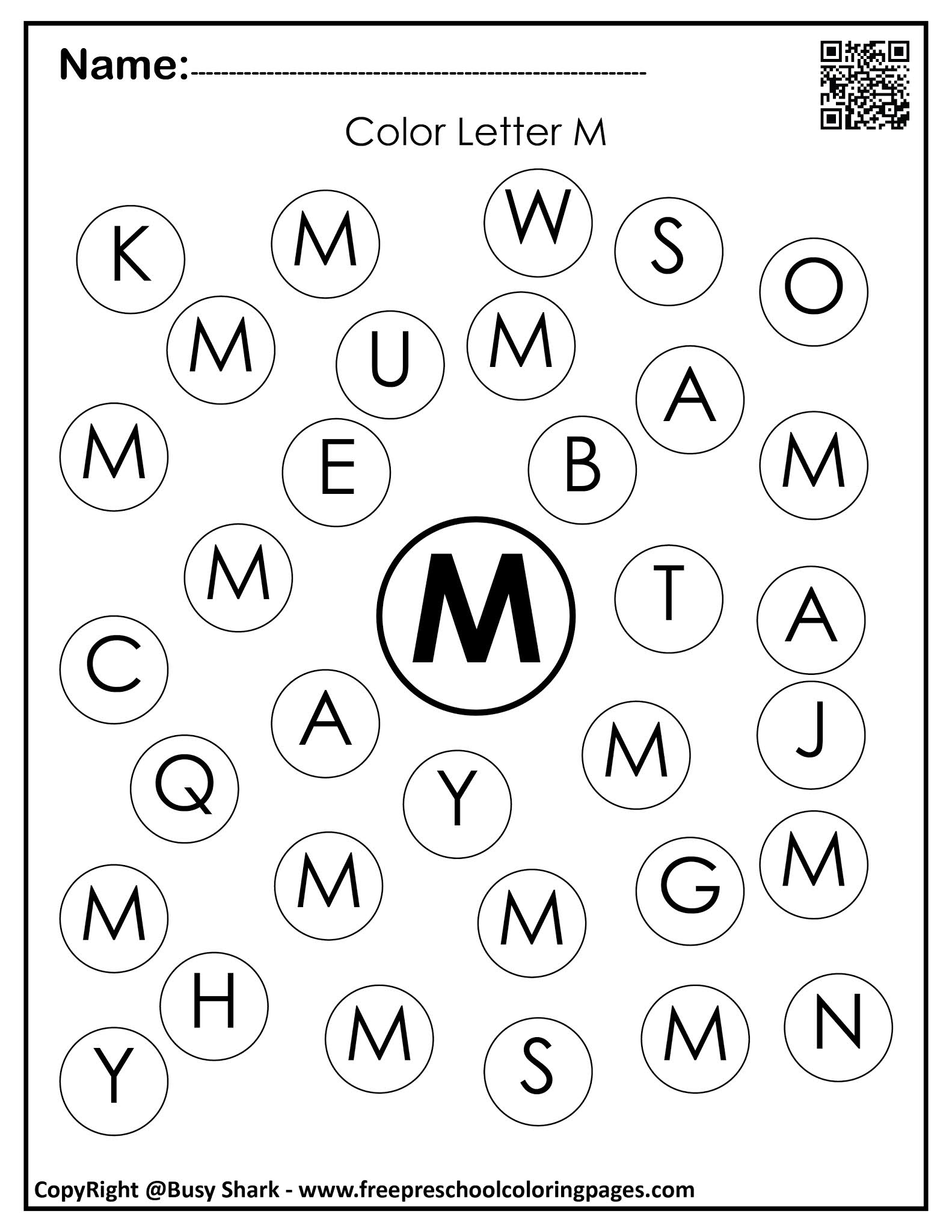 Free Printable Letter M