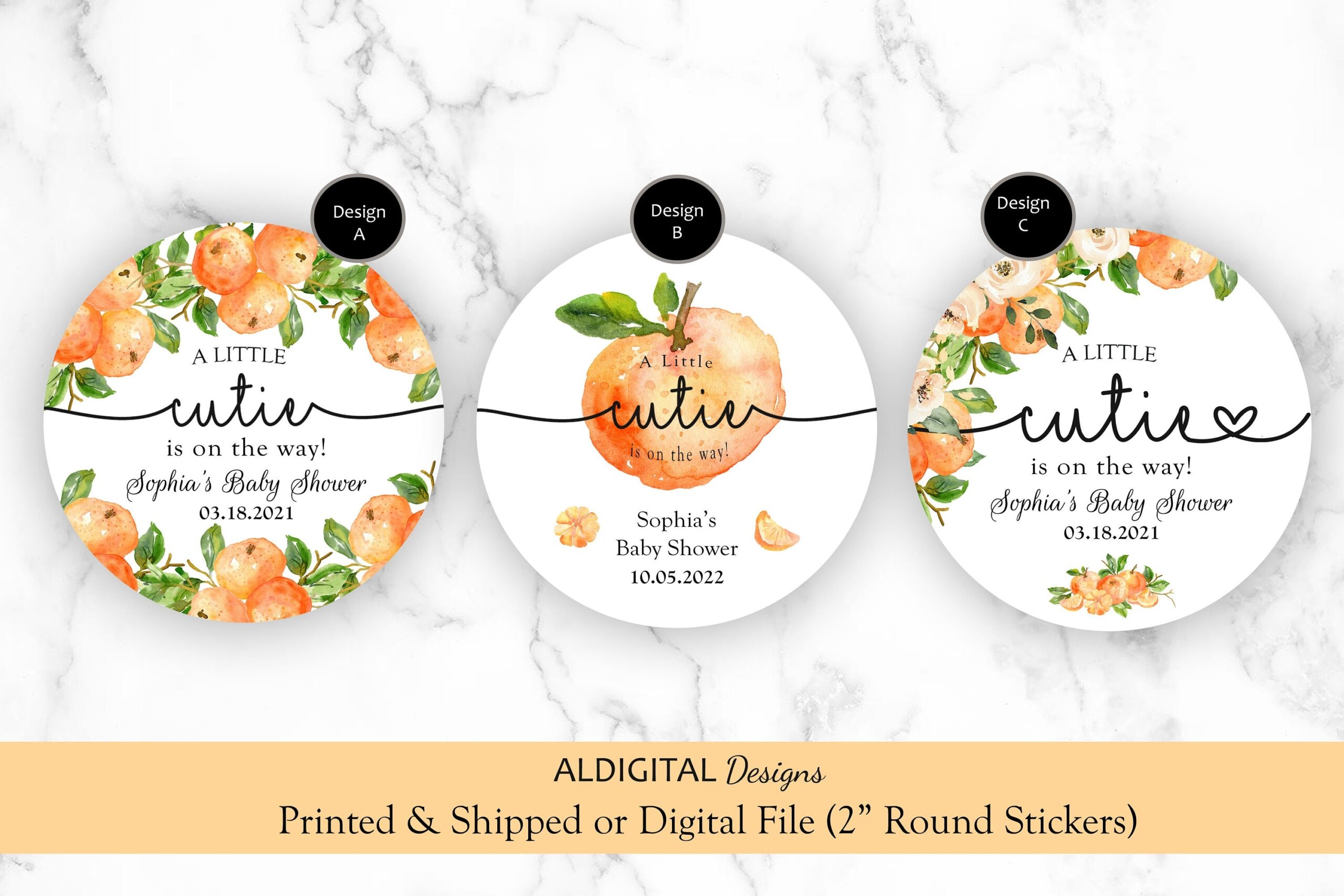 Little Cutie Stickers Little Cutie Favor Stickers Little Cutie Baby Shower Stickers Citrus Baby Shower Stickers Orange Favor Stickers Etsy
