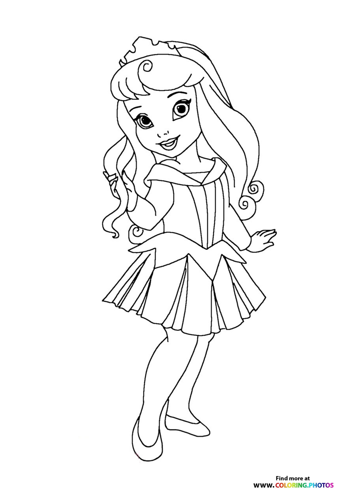 Little Sleeping Beauty Aurora Disney Princess Coloring Pages For Kids