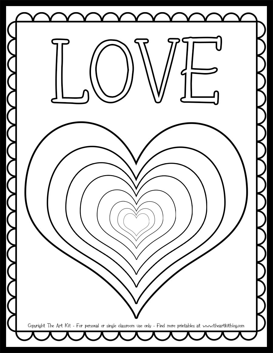 Free Printable Coloring Pages Of Hearts