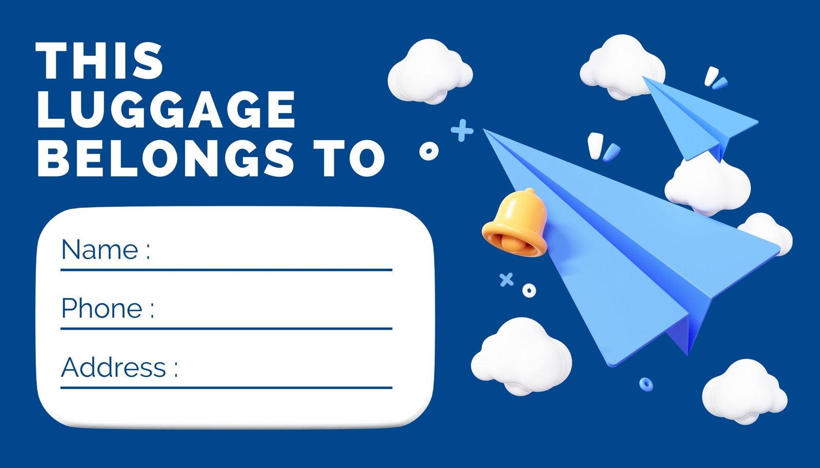 Free Printable Luggage Tag Template