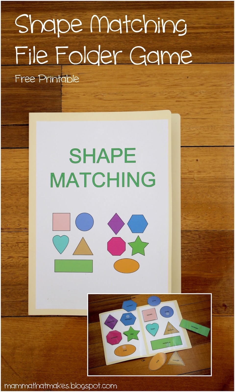 Mamma That Makes Shape Matching File Folder Game