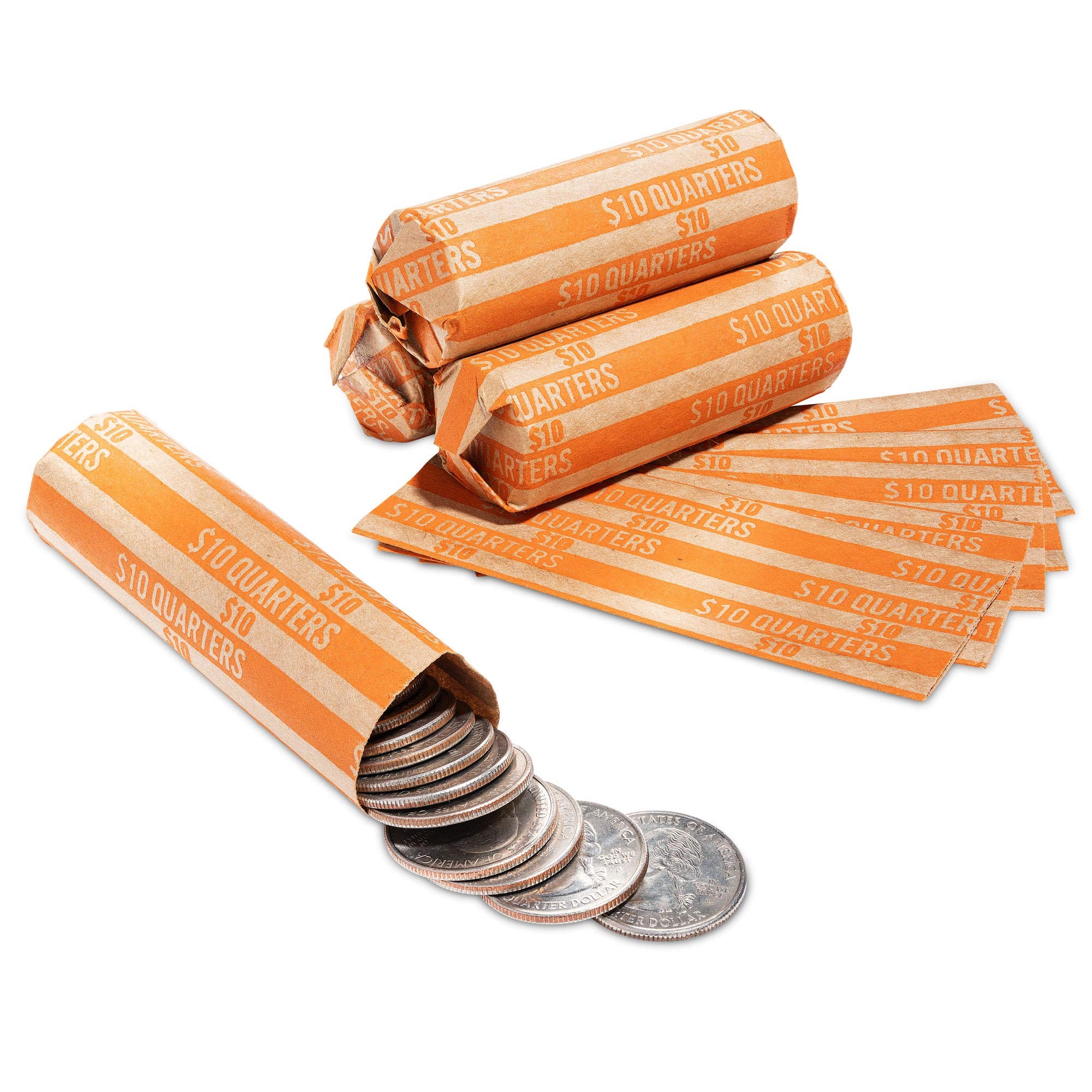 Manaloom 1000 Flat Coin Wrappers Quarters Coin Holder Convenient Quarter Storage Coin Wrapper 1000 Pack