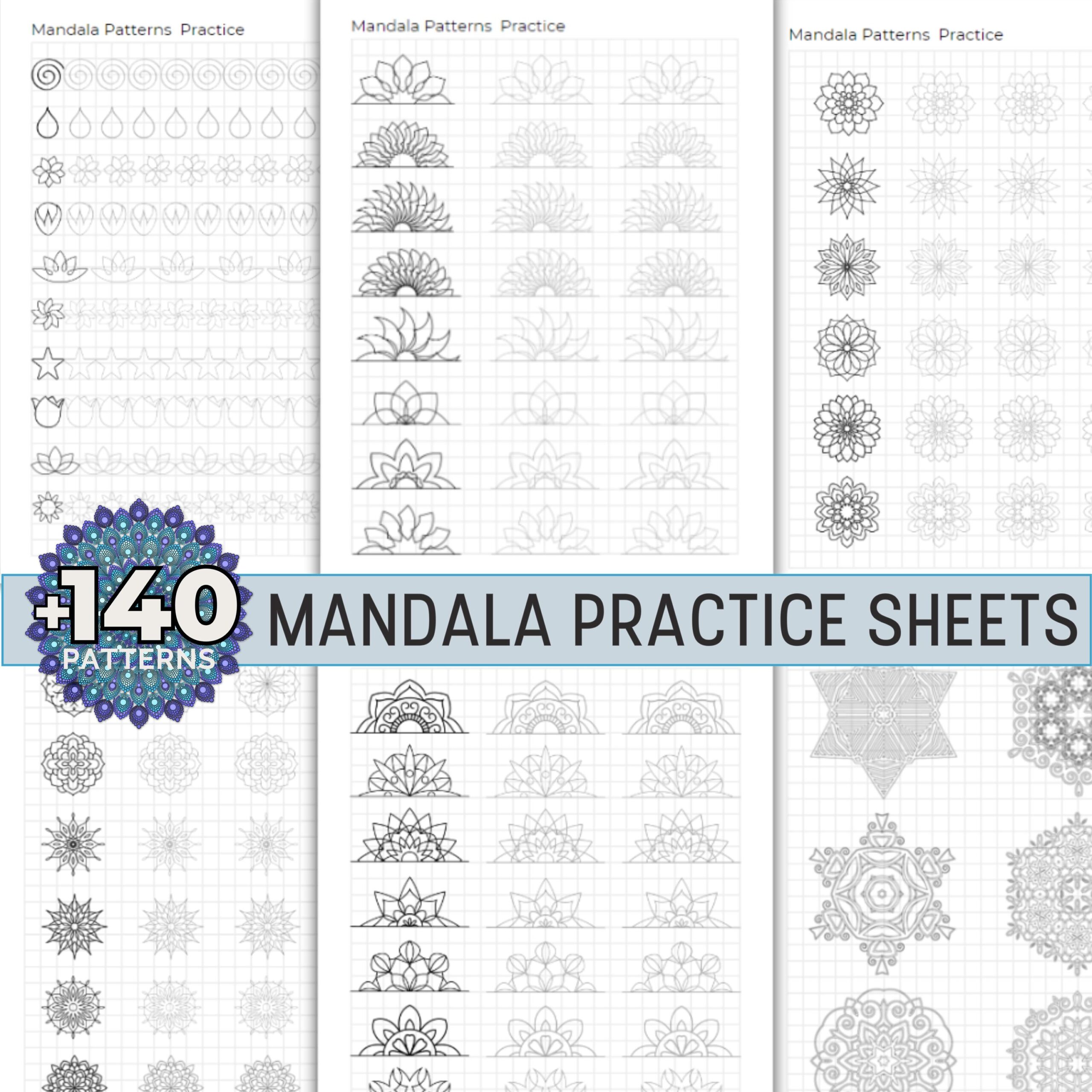 Mandala Pattern Practice Sheet Mandala Pattern Template Training Sheets Mandala Art Mandala Templates Printable Zentangle Pattern Tracing Etsy UK