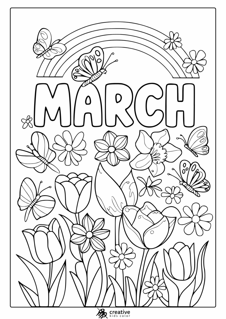 March Coloring Pages Free Printable PDF 
