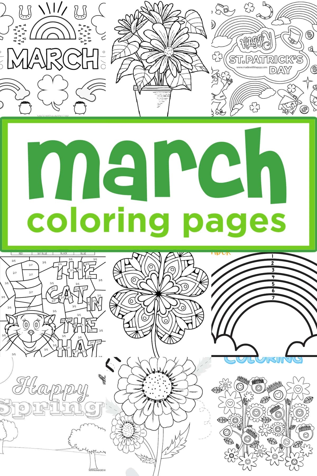 March Coloring Pages FREE Printables Made With HAPPY