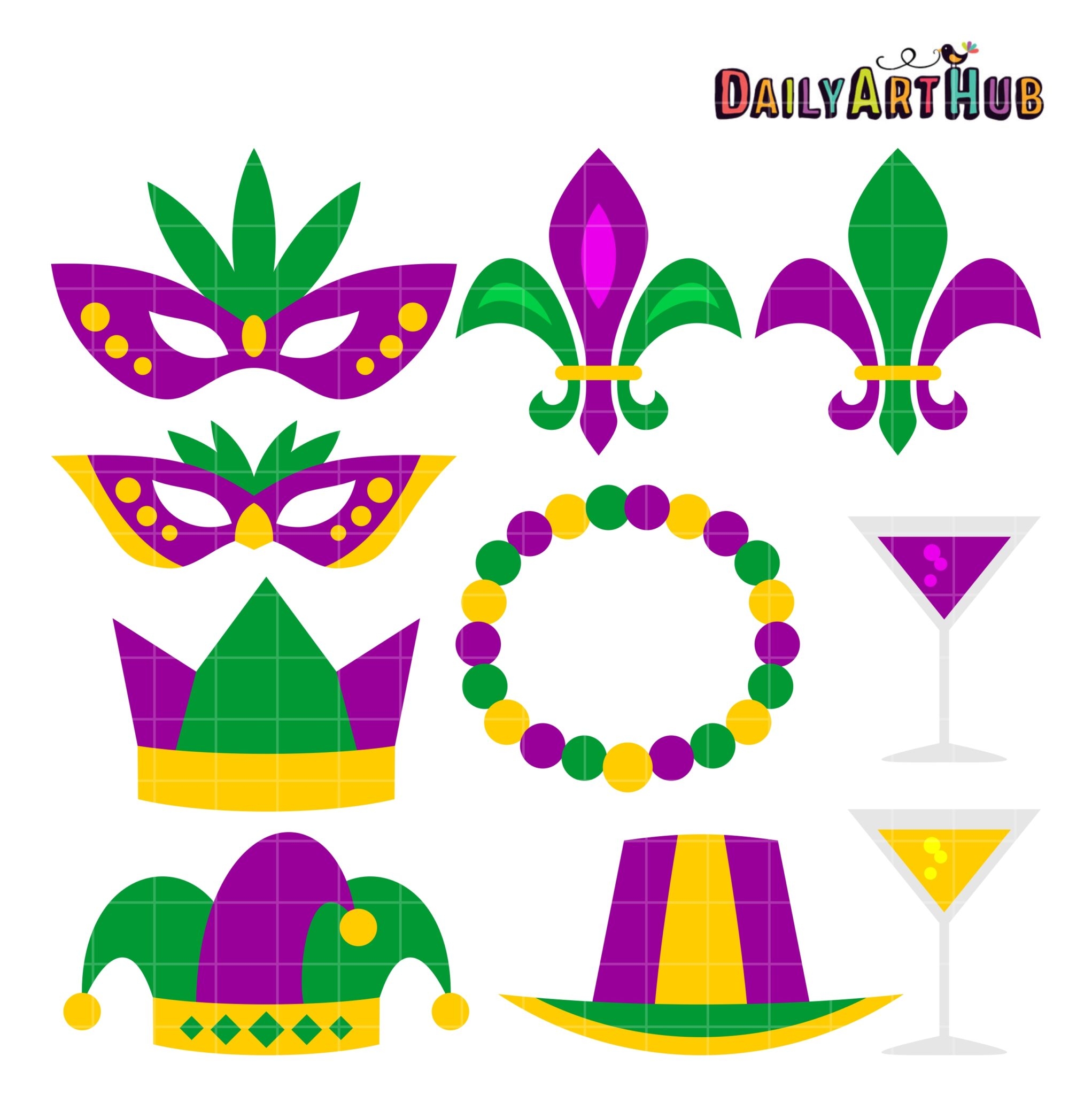Mardi Gras Clip Art Set Daily Art Hub Graphics Alphabets U0026 SVG