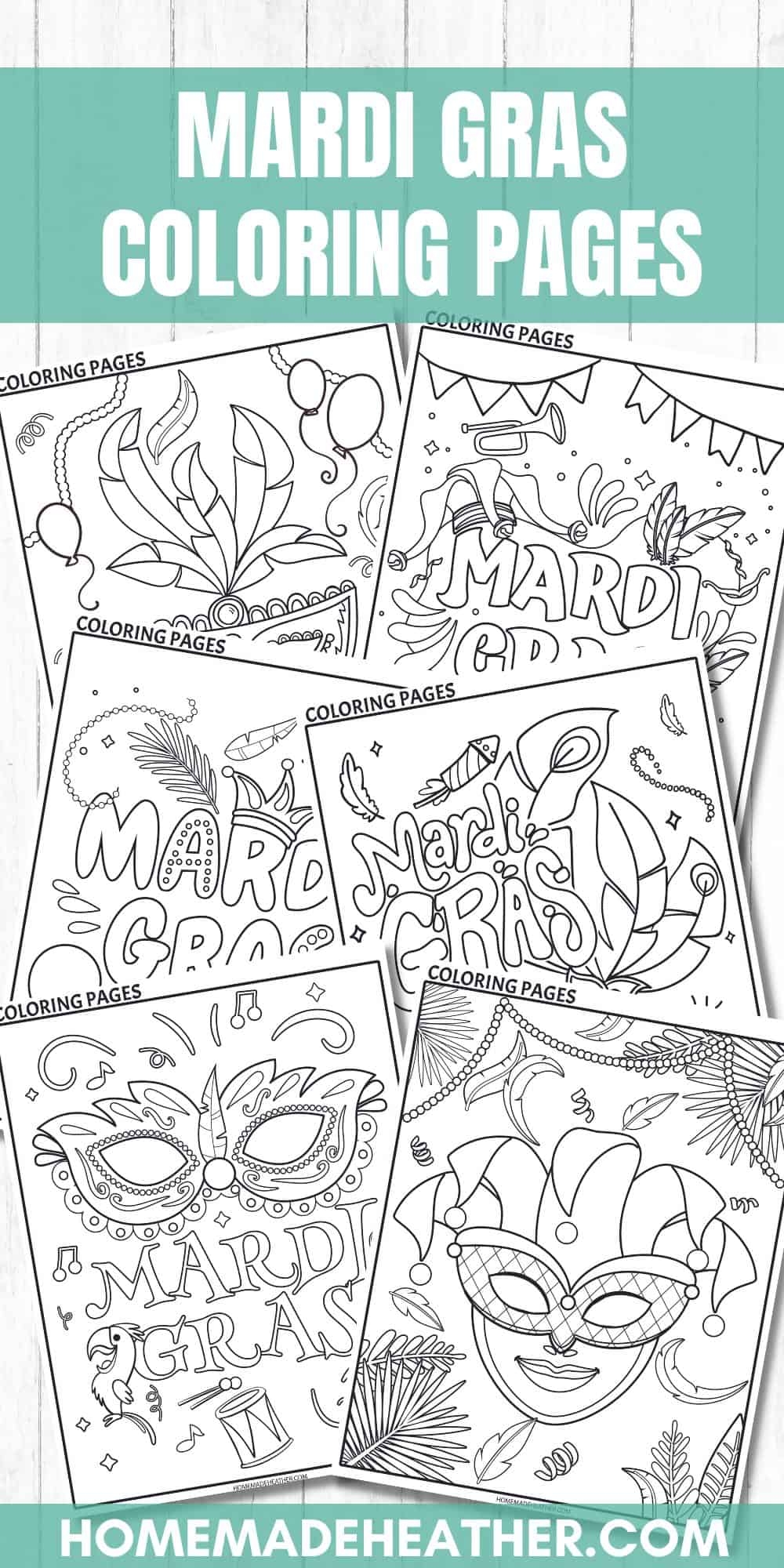 Mardi Gras Coloring Page Printables Homemade Heather