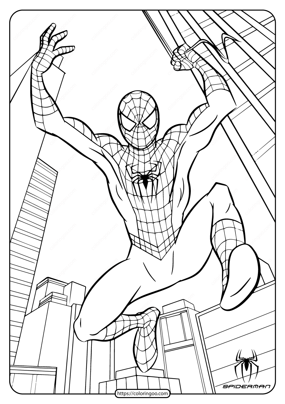 Marvel Spiderman Free Printable Coloring Pages