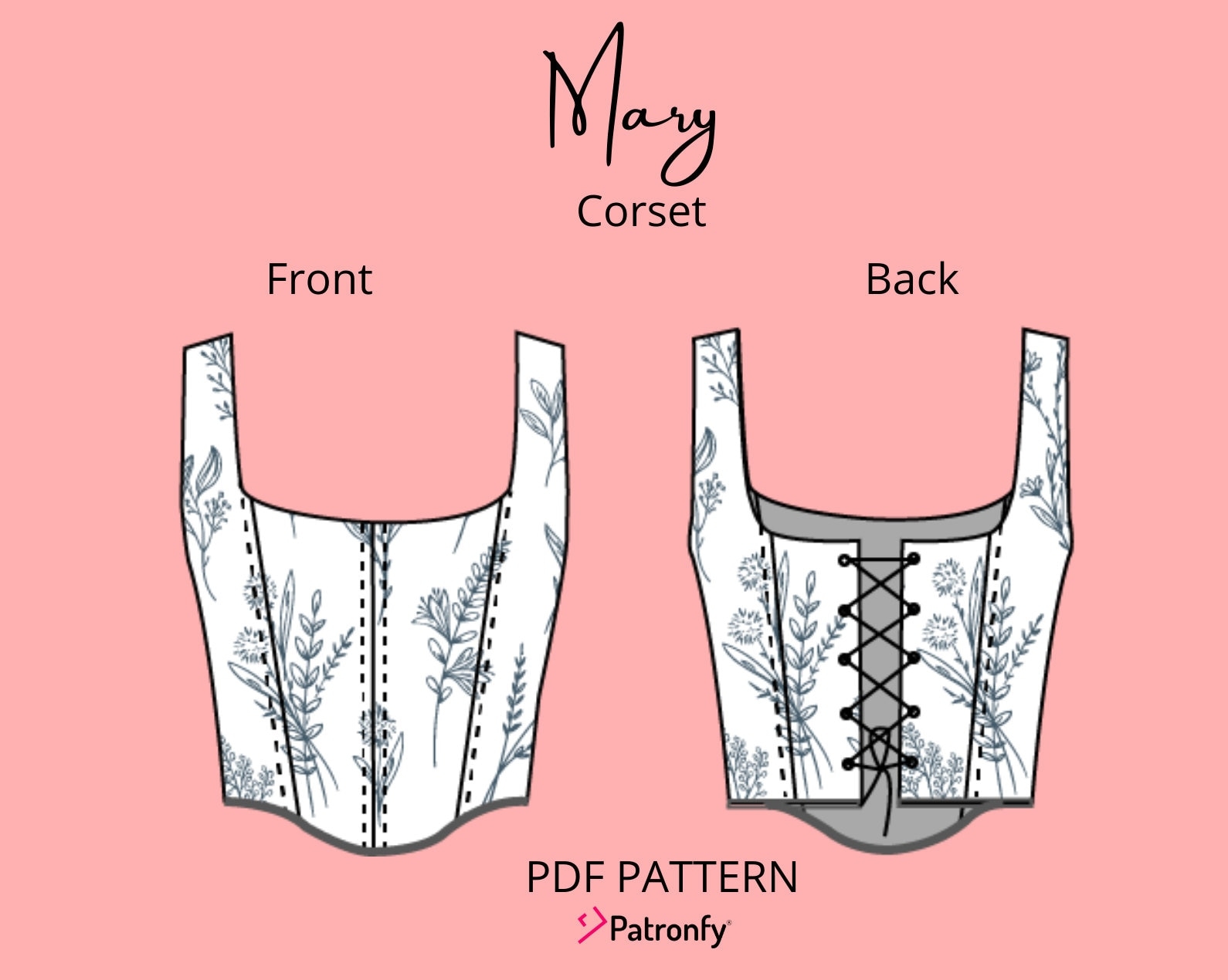 Mary Corset PDF Sewing Pattern Corset Pattern Corset Sewing Pattern 6 SIZES Instant Download A4 US Letter Women Sewing Pattern Etsy