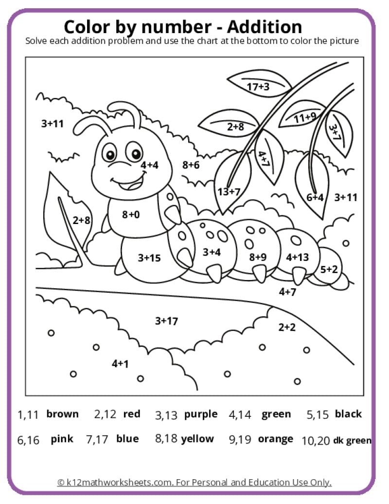 Free Color By Number Multiplication Printable