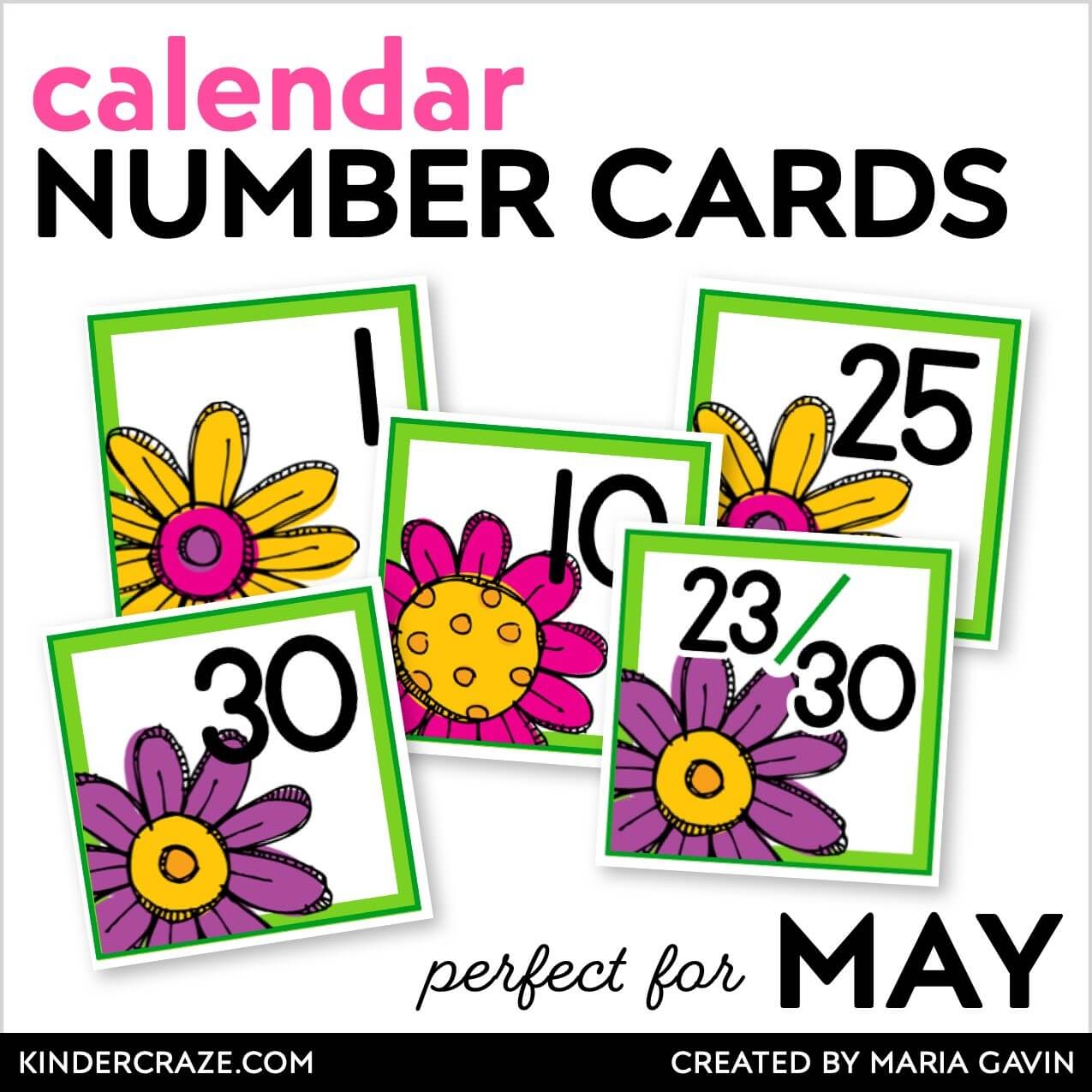 May Flowers Calendar Numbers Kinder Craze