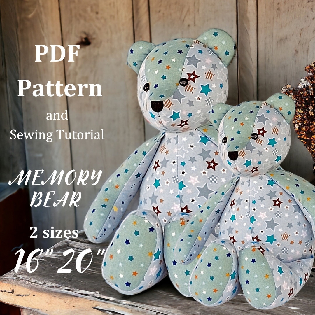 Memory Bear Pattern Make Teddy Bear Keepsake Bear Sewing Pattern Etsy