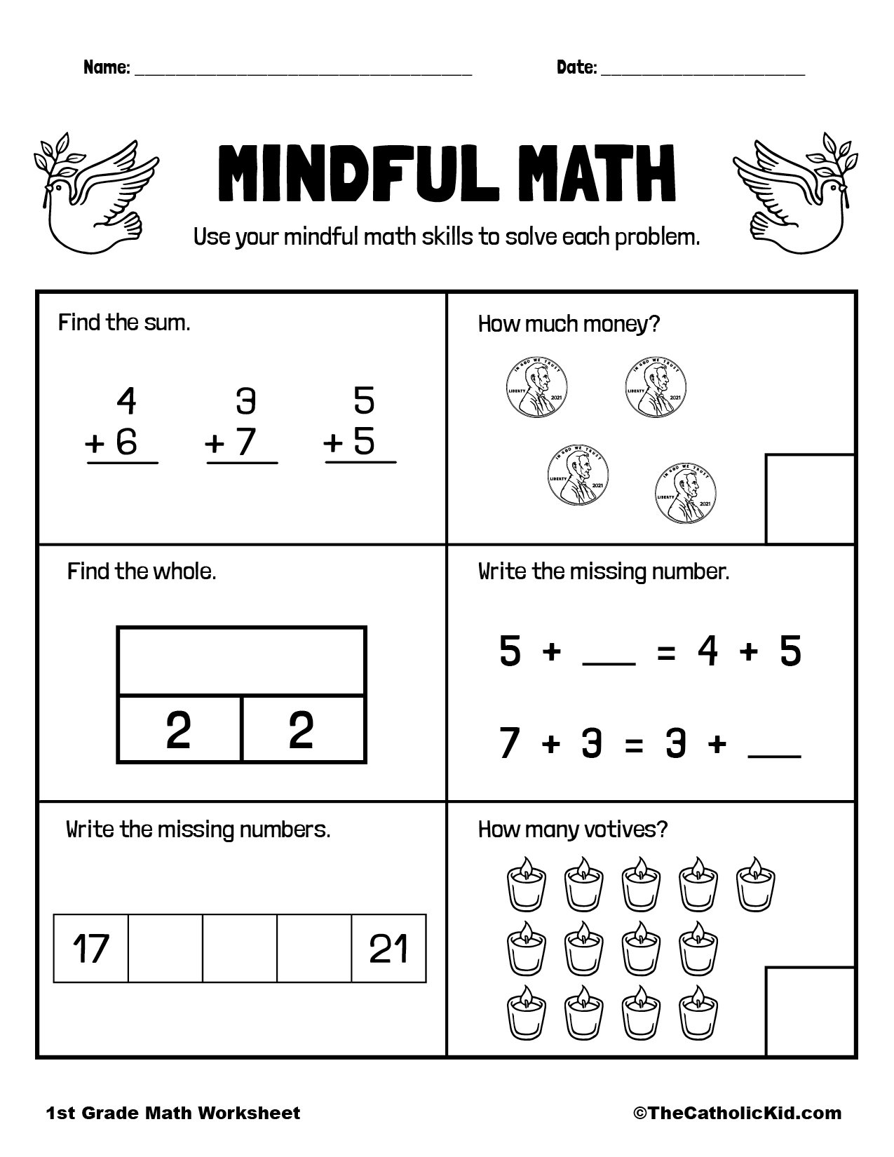 1st Grade Math Worksheets Free Printable