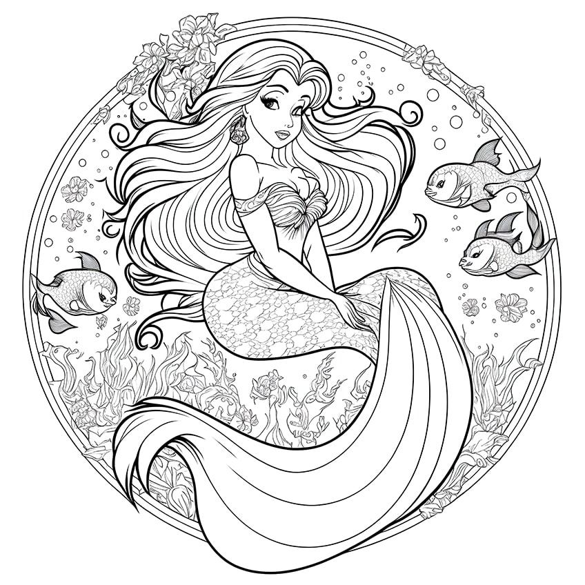 Free Printable Mermaid Color Pages