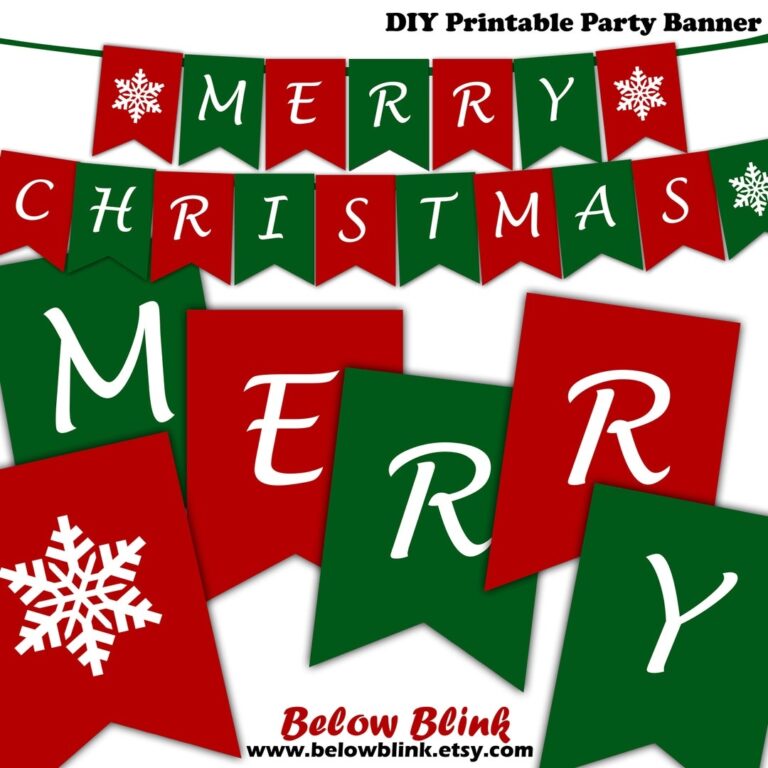 Merry Christmas Banner Printable Christmas Banner Snowflake Banner Photography Prop Banner Christmas Decor Instant Download DP661 Etsy